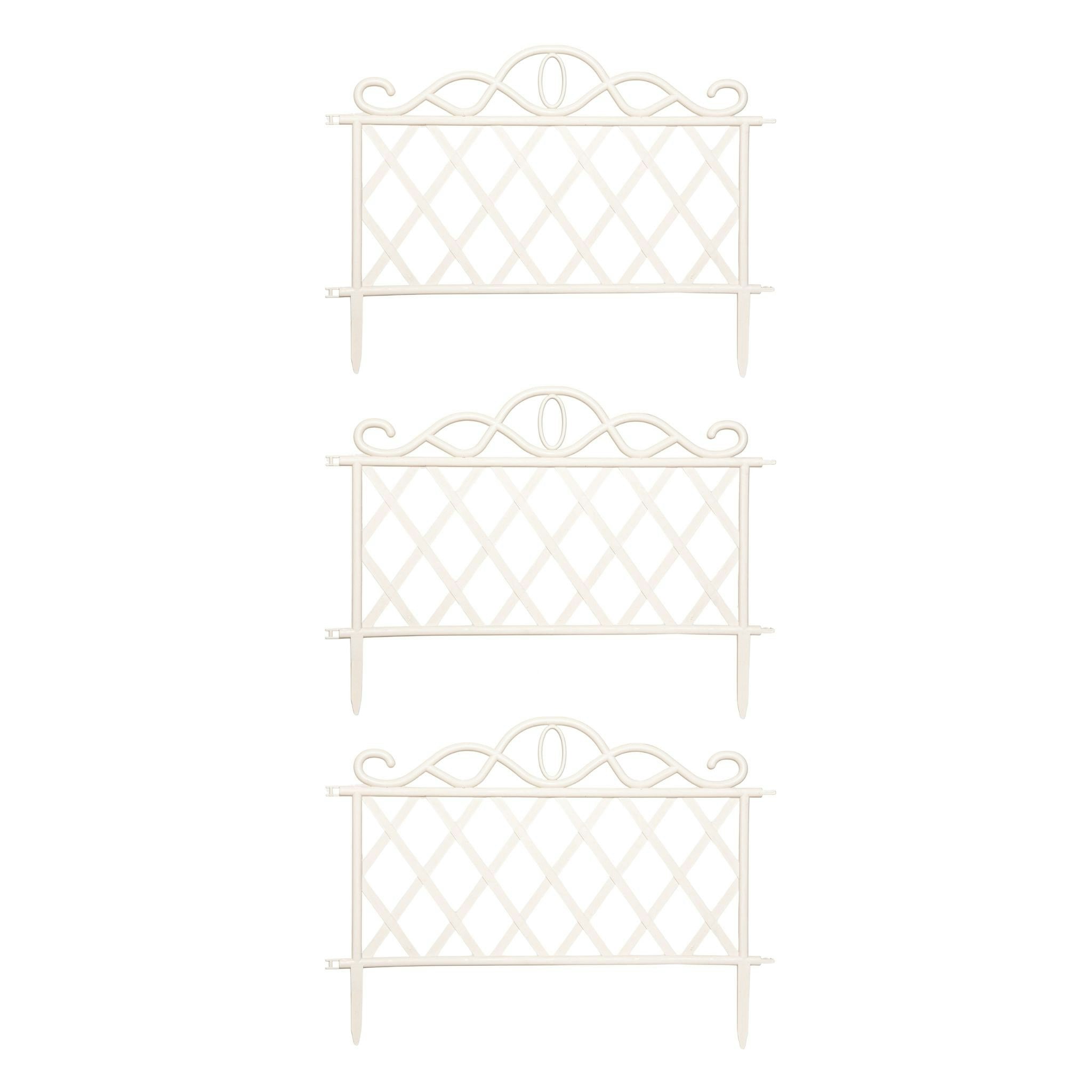 Samuel Alexander Plastic Garden Lawn Border Fence Edging - White - 3 Pack - Image 7