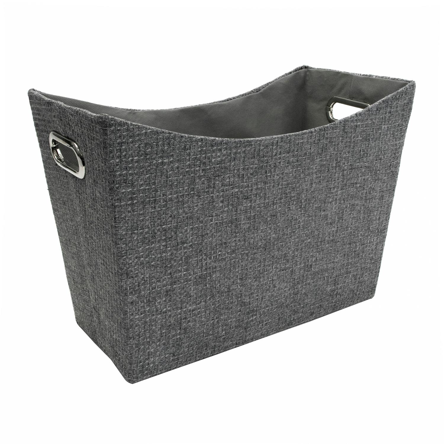 Rackhams Grey Chroma Fabric Magazine Storage Holder For Living Room Organisation,