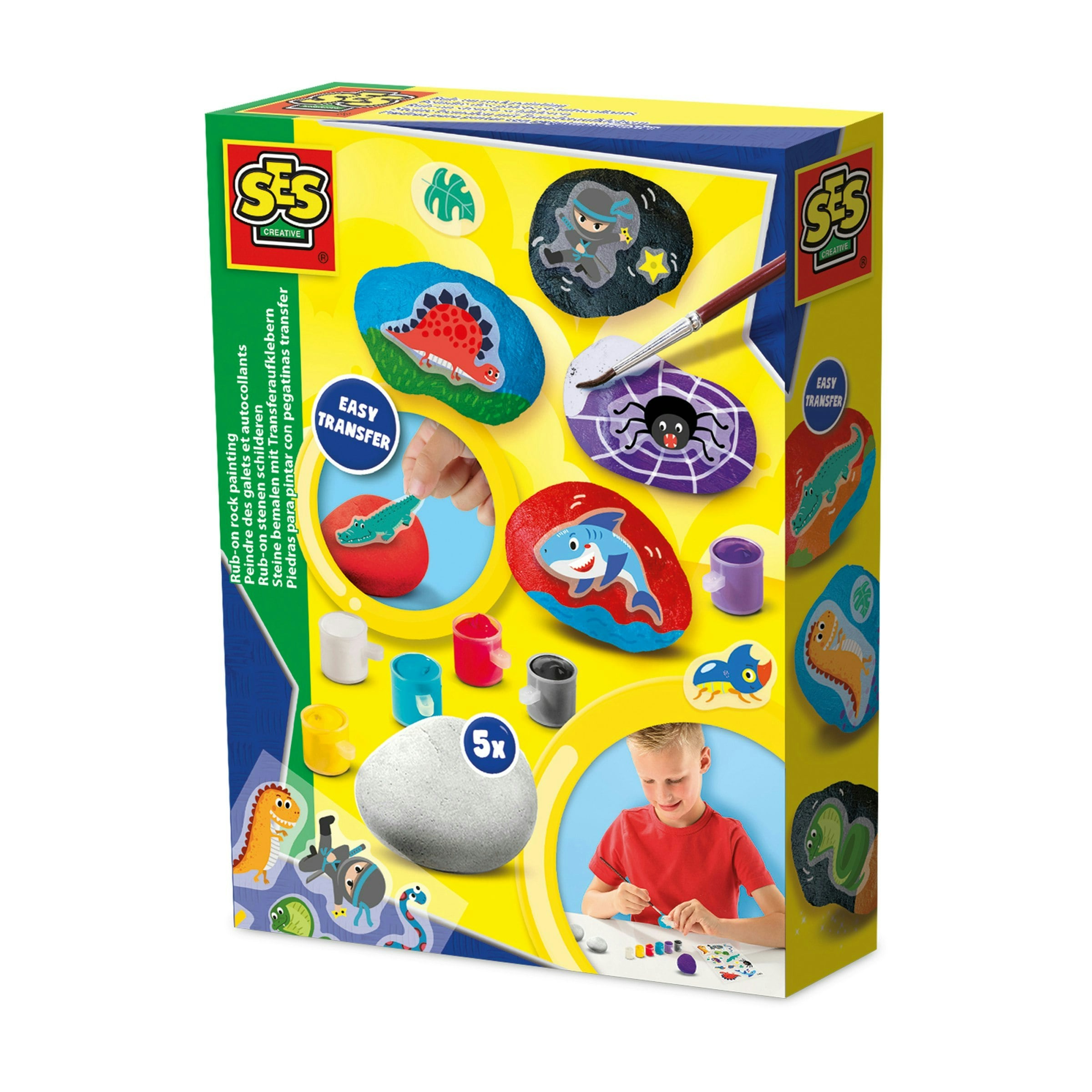 SES Creative - Rub-On Rock Painting Kit - Arts and Crafts Set - Image 3