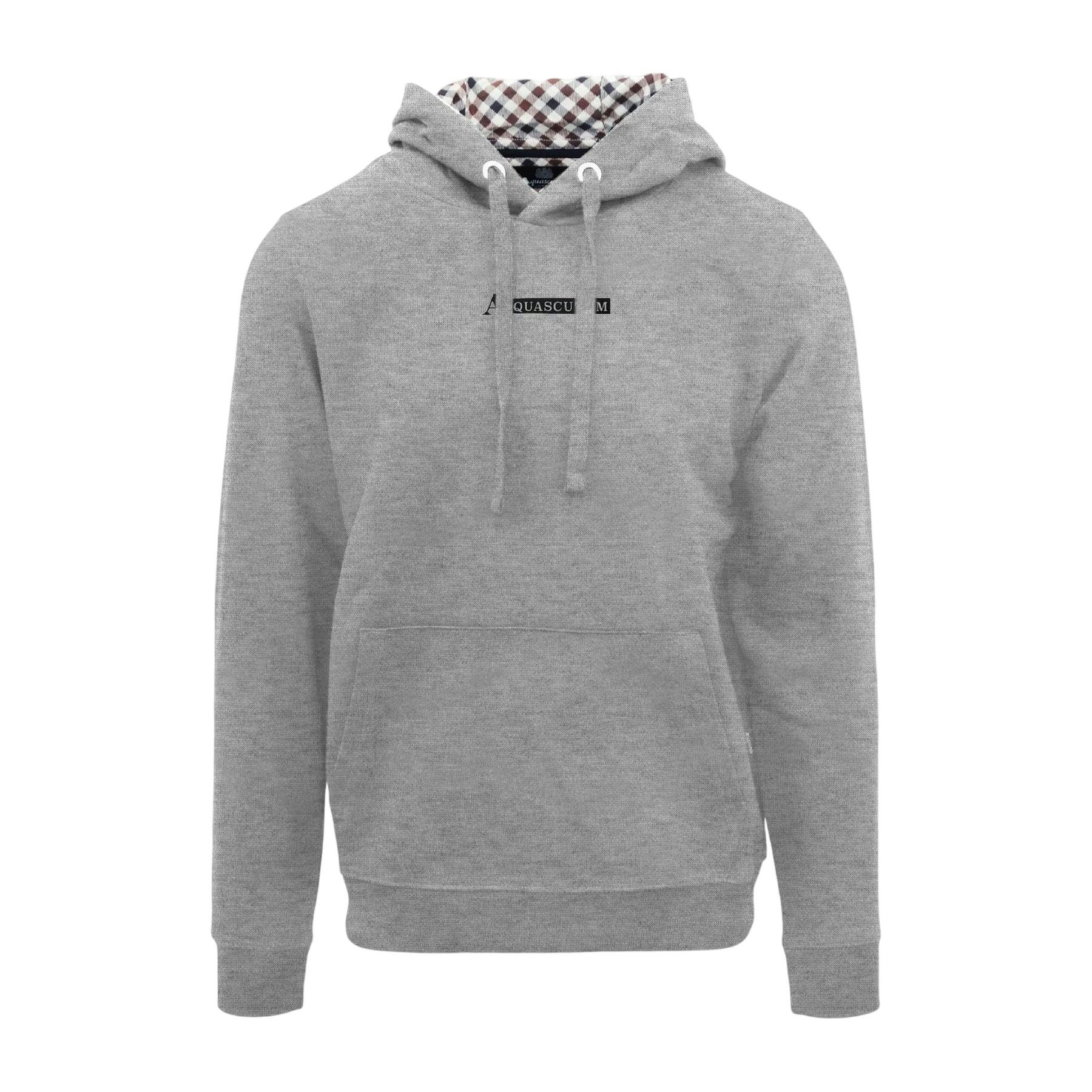 Aquascutum Men's Grey Lettering Hoodie - S - 100% Cotton