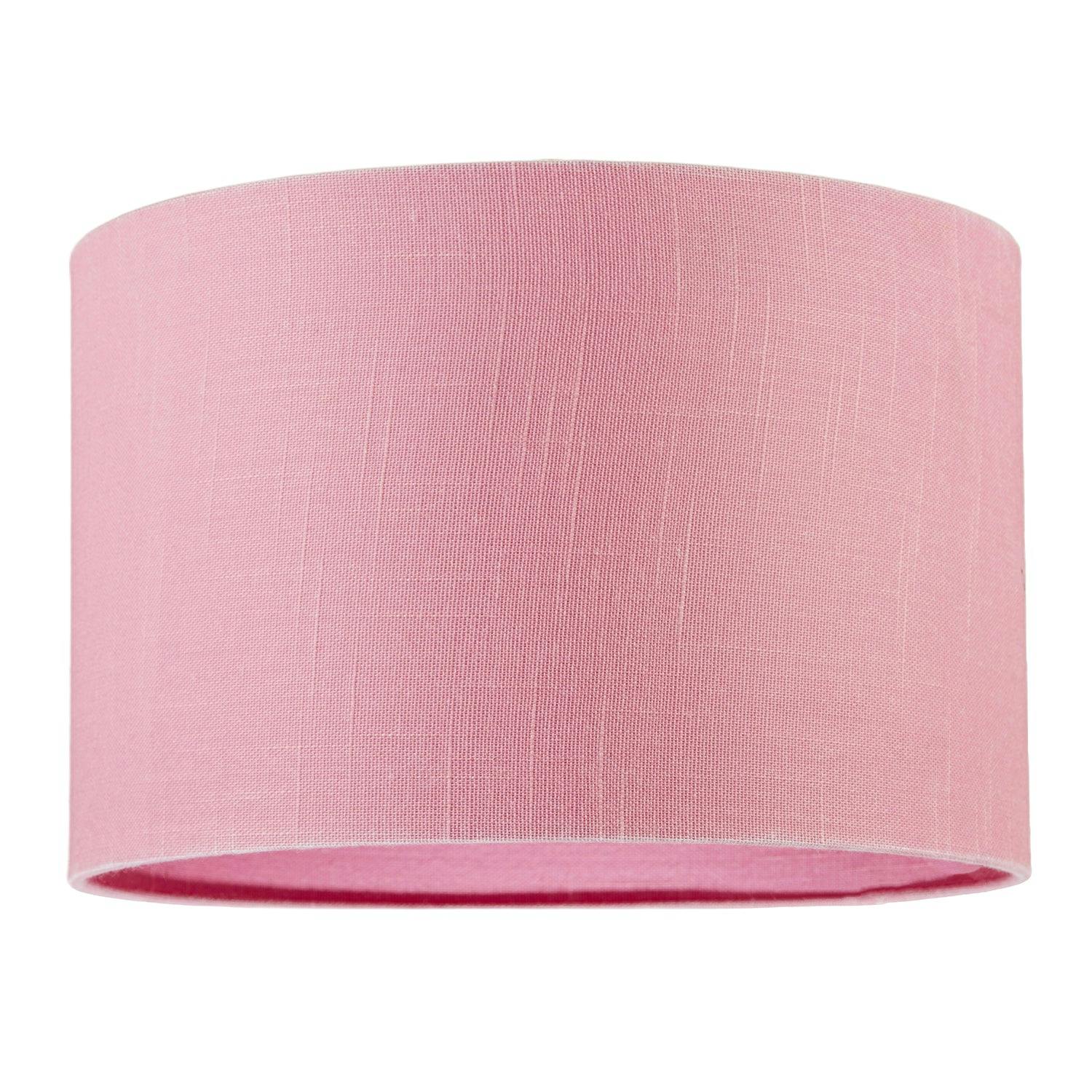 Rackhams Pink Modern Designer Candy Textured Linen Fabric Circular Lamp Shade