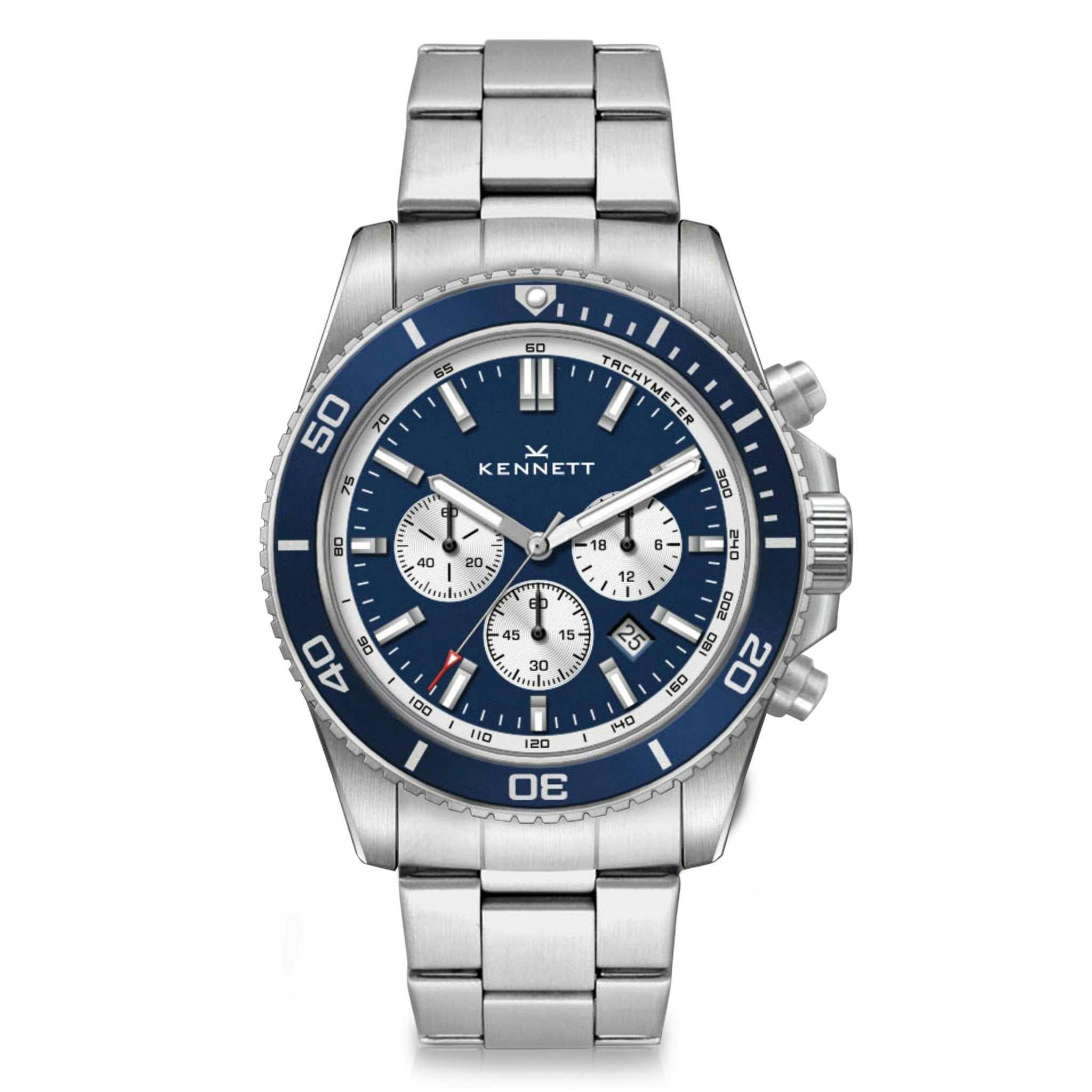 Kennett Blue/Light Pacesetter Chronograph Watch | Nautical Inspired Timepiece - Solid Stainless Steel Strap