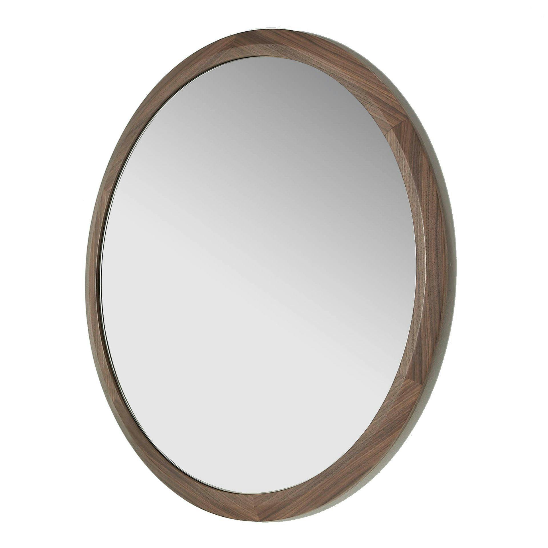 Rackhams Light Round Walnut Wall Mirror 3084