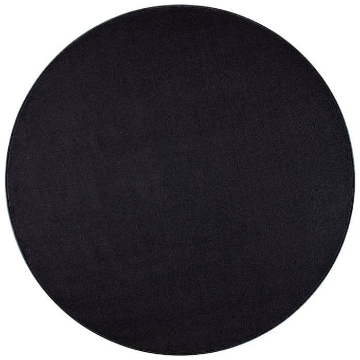 Hanse Home Black Plain Design Rug - Ø 133 Cm