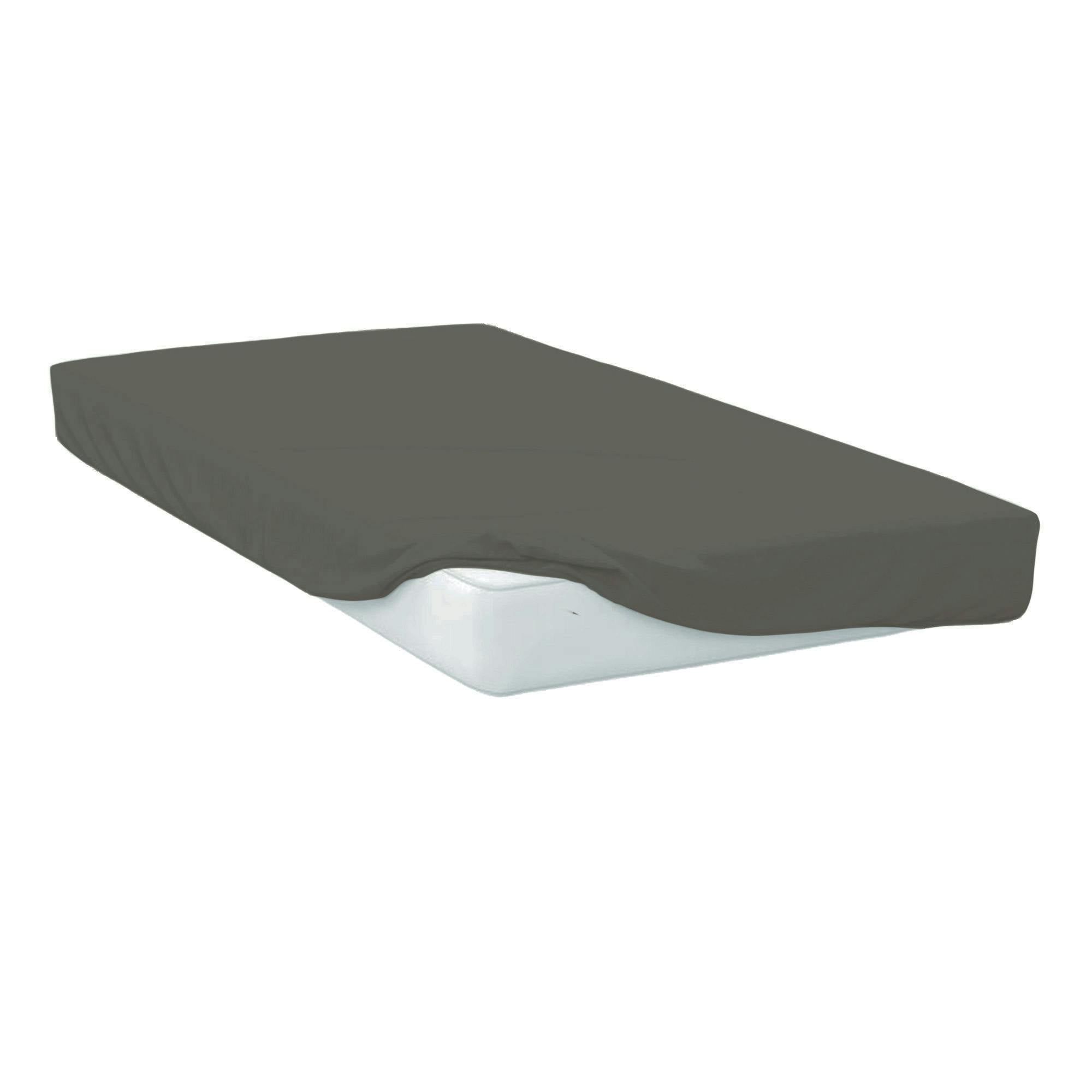 Rackhams Grey Easycare Percale Extra Deep Fitted Sheet - Superking - 50% Cotton/50% Polyester
