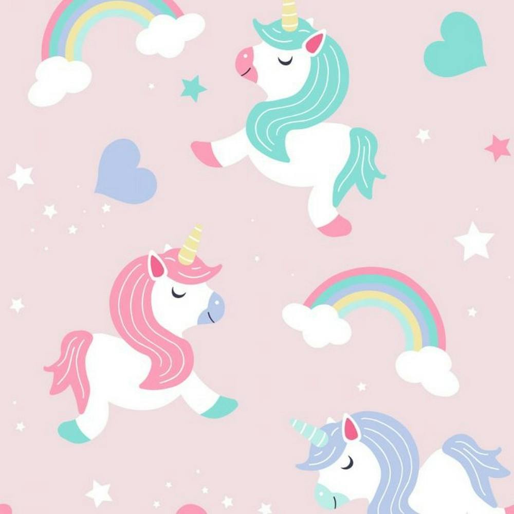 World Of Wallpaper Pink I Believe In Unicorns Wallpaper - 32.8Ft X 21In - 100% Mixed