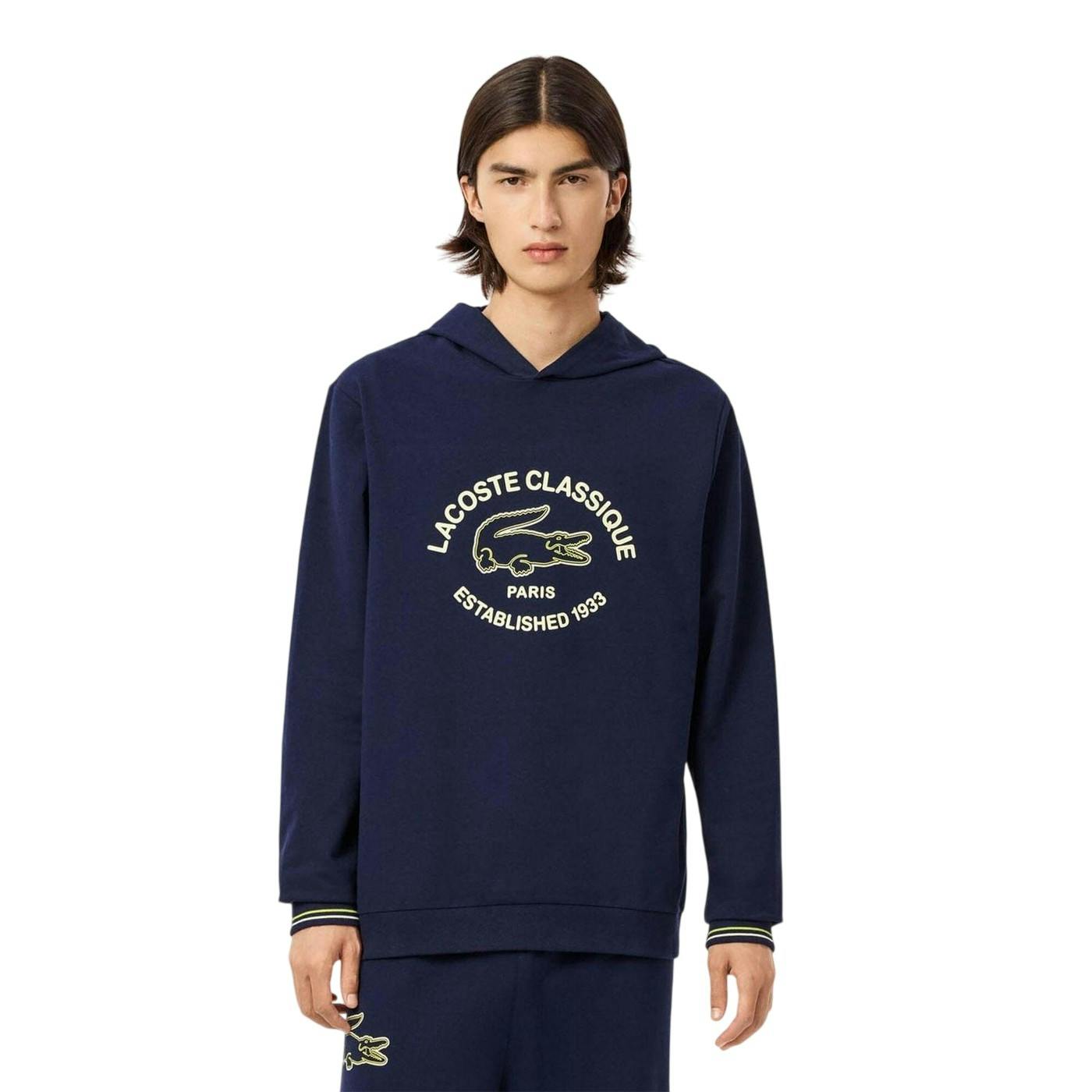 Lacoste Unisex Adult Loungewear Hoodie - Navy - S - Navy - 100% Mixed