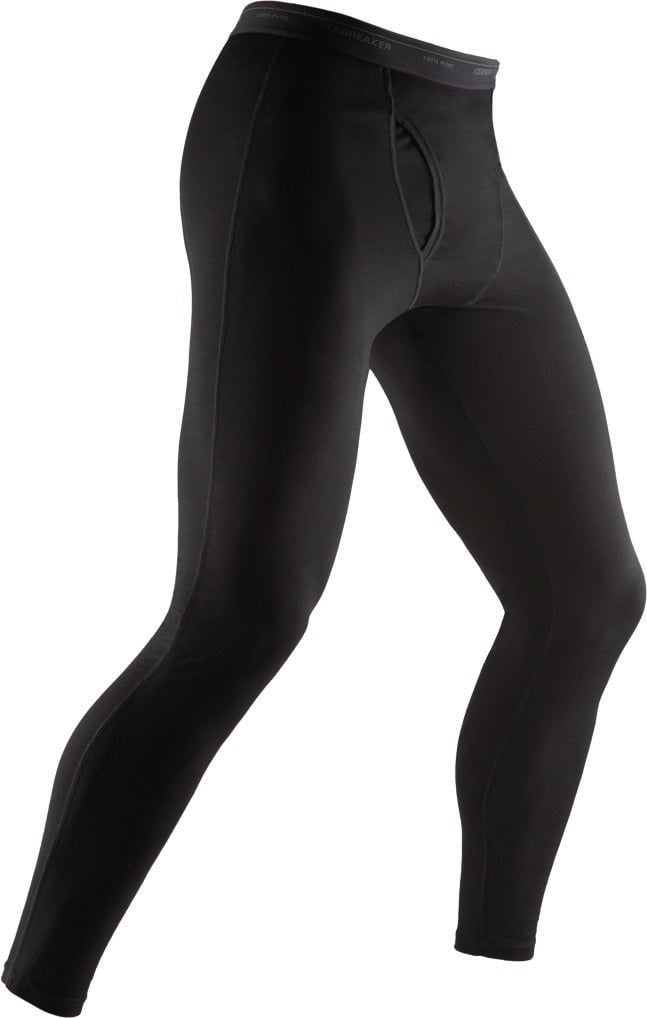 Icebreaker Men's Black Everyday 175 Merino Wool Leggings {Ic-104487/104510} - (With Fly) - Medium