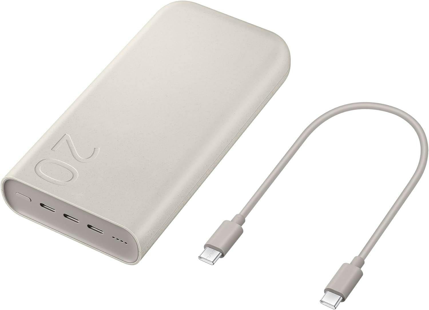 Samsung Galaxy Official 20,000 mAh Battery Pack, 45W Super Fast Charging (with USB-C to C Data Cable), Beige - Image 6