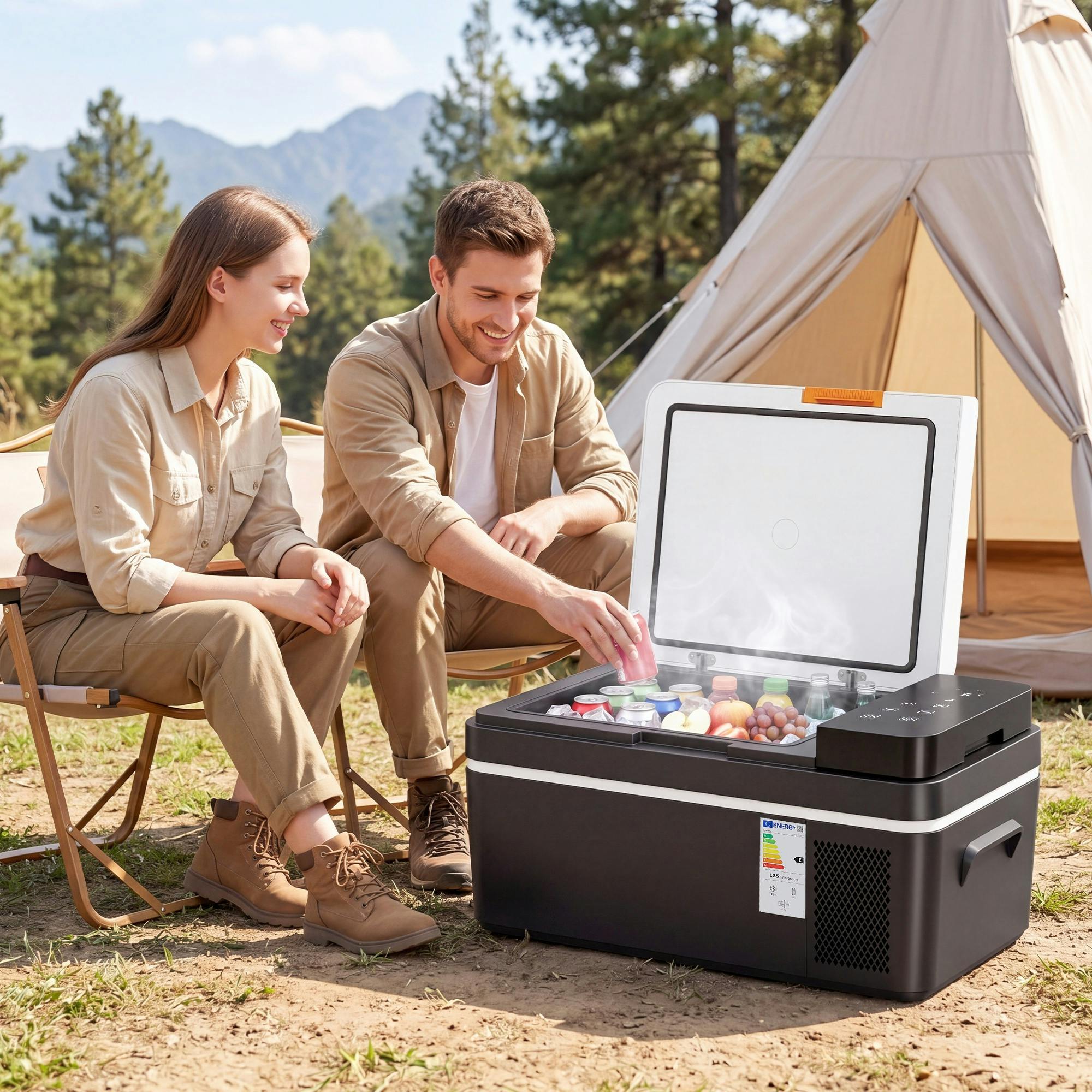 Outsunny Black 20L/30L Compressor Car Fridge Freezer, Camping Refrigerator, - 20L