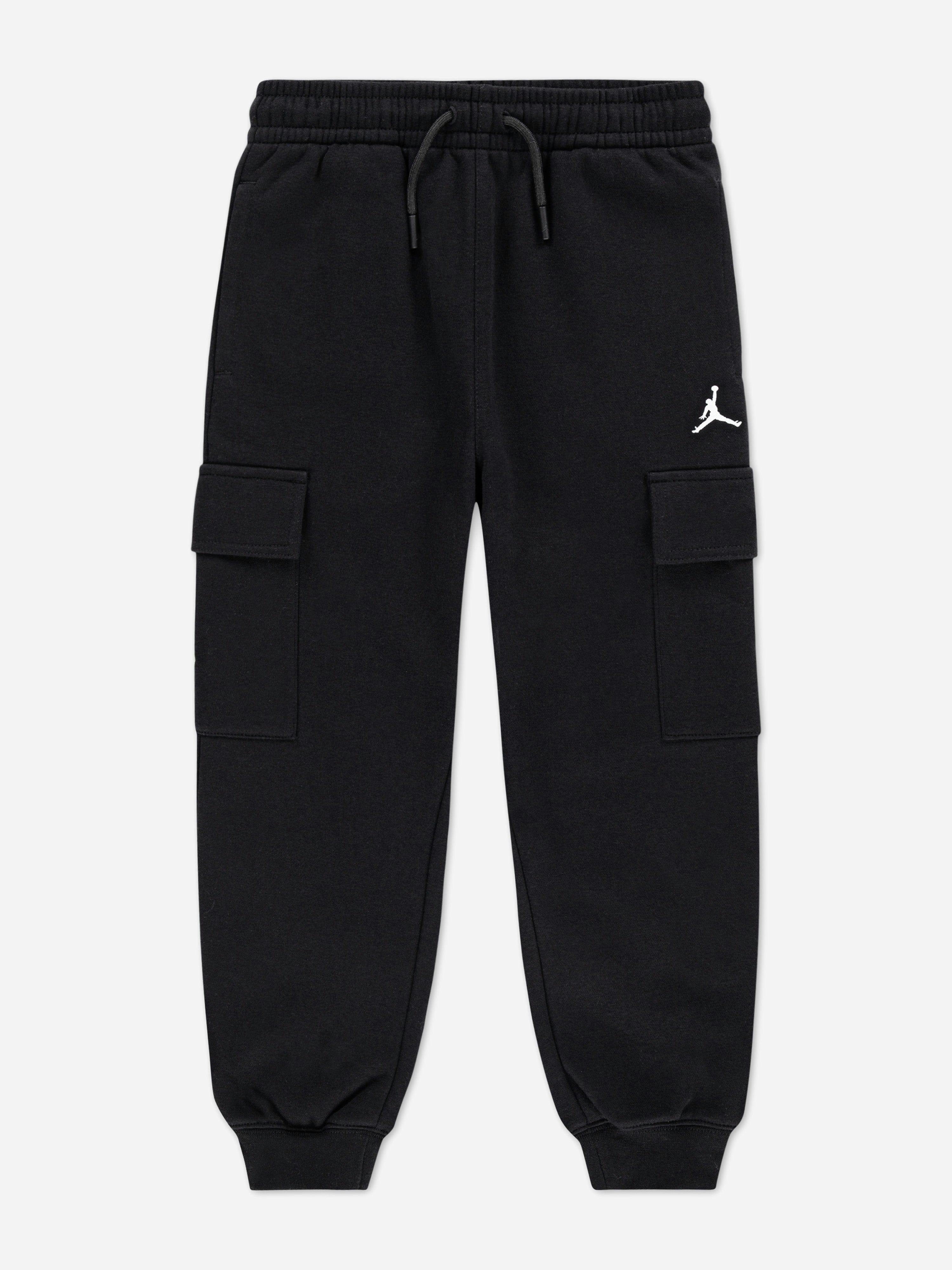 Jordan Boys Black My Brooklyn Essential Fleece Cargo Pants In - 12 - 13 Yrs