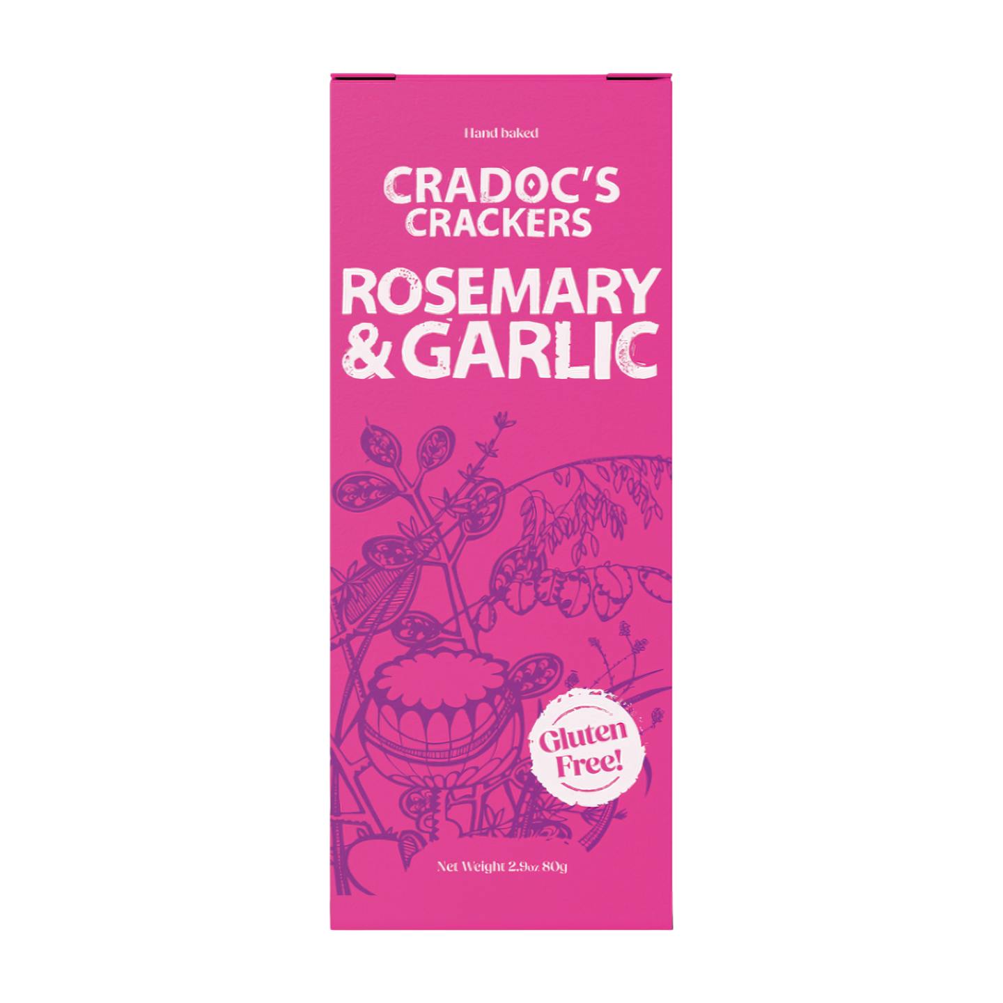 Cradoc's Gluten Free Rosemary & Garlic Crackers (80G)