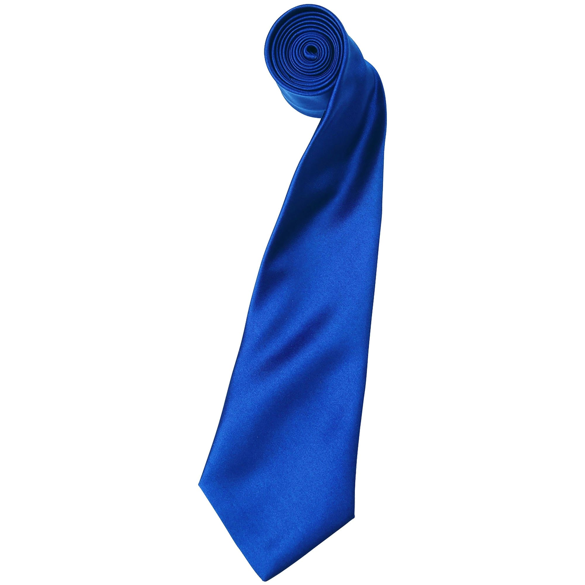 Premier (One Size, Royal) Mens Plain Satin Tie (Narrow Blade) (Pack Of 2) - Image 3