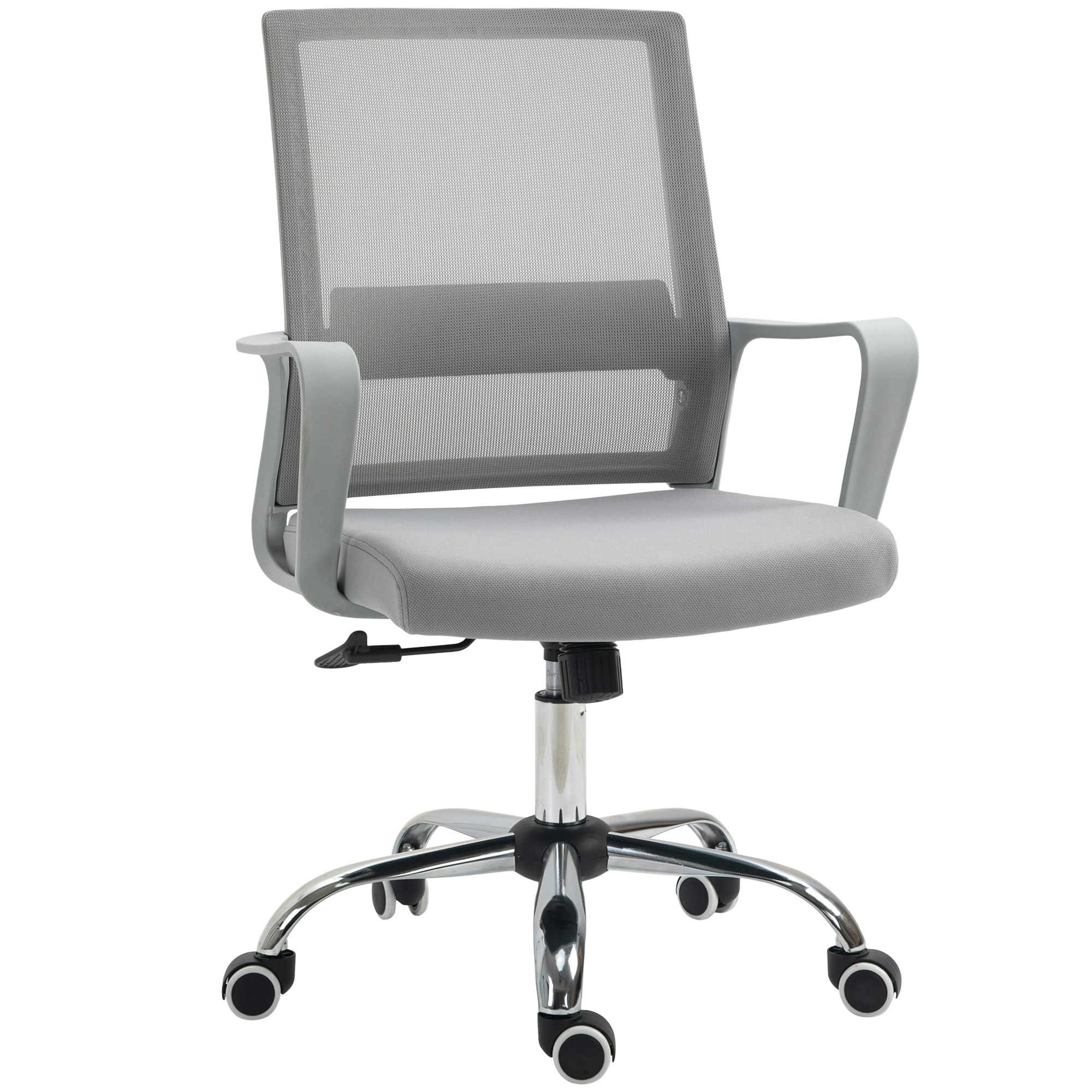 Rackhams Black/Grey Mesh Office Chair Desk Chair W/ Swivel Seat Adjustable Height 46Cm
