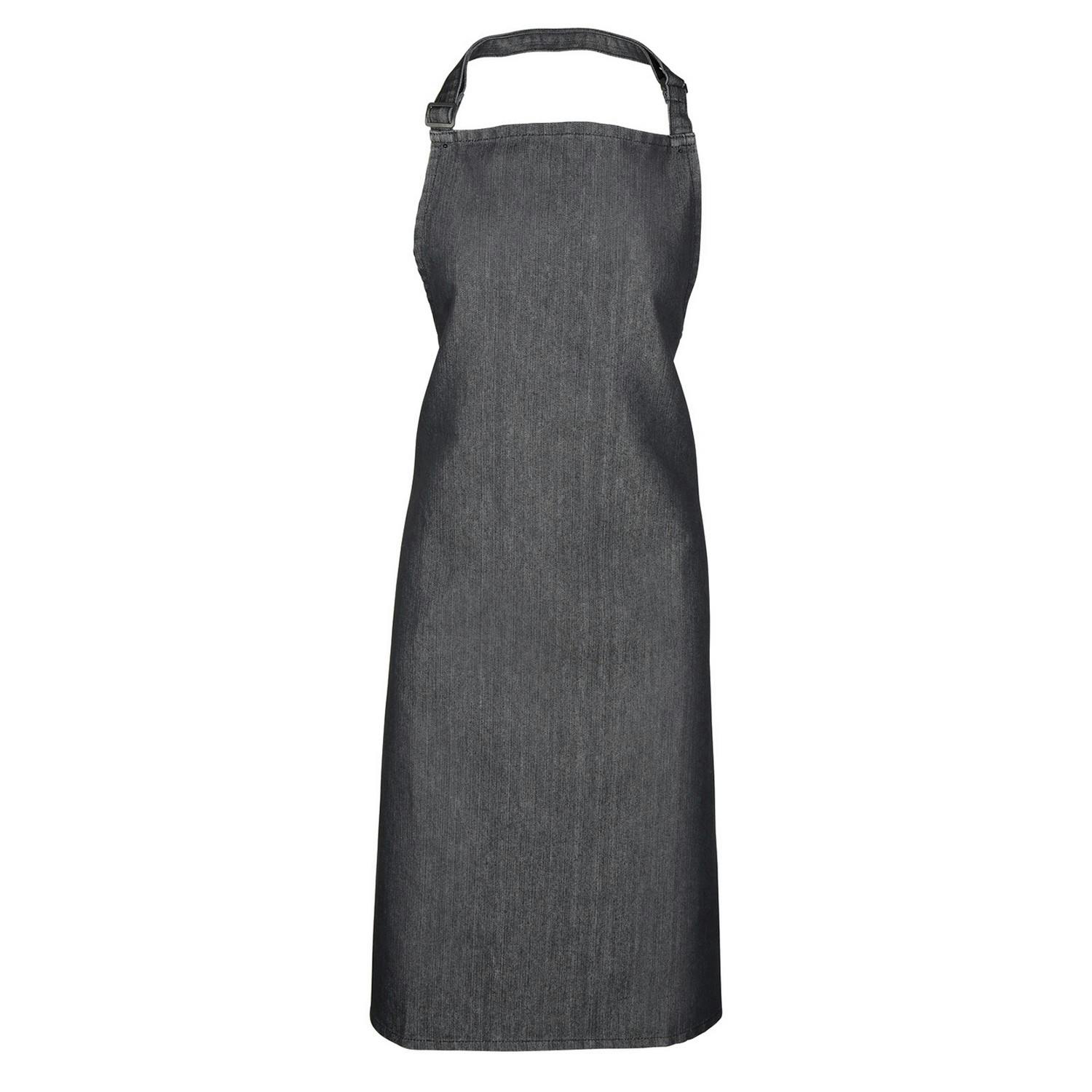 Premier (One Size, Black Denim) Unisex Adult Plain Apron - Image 2