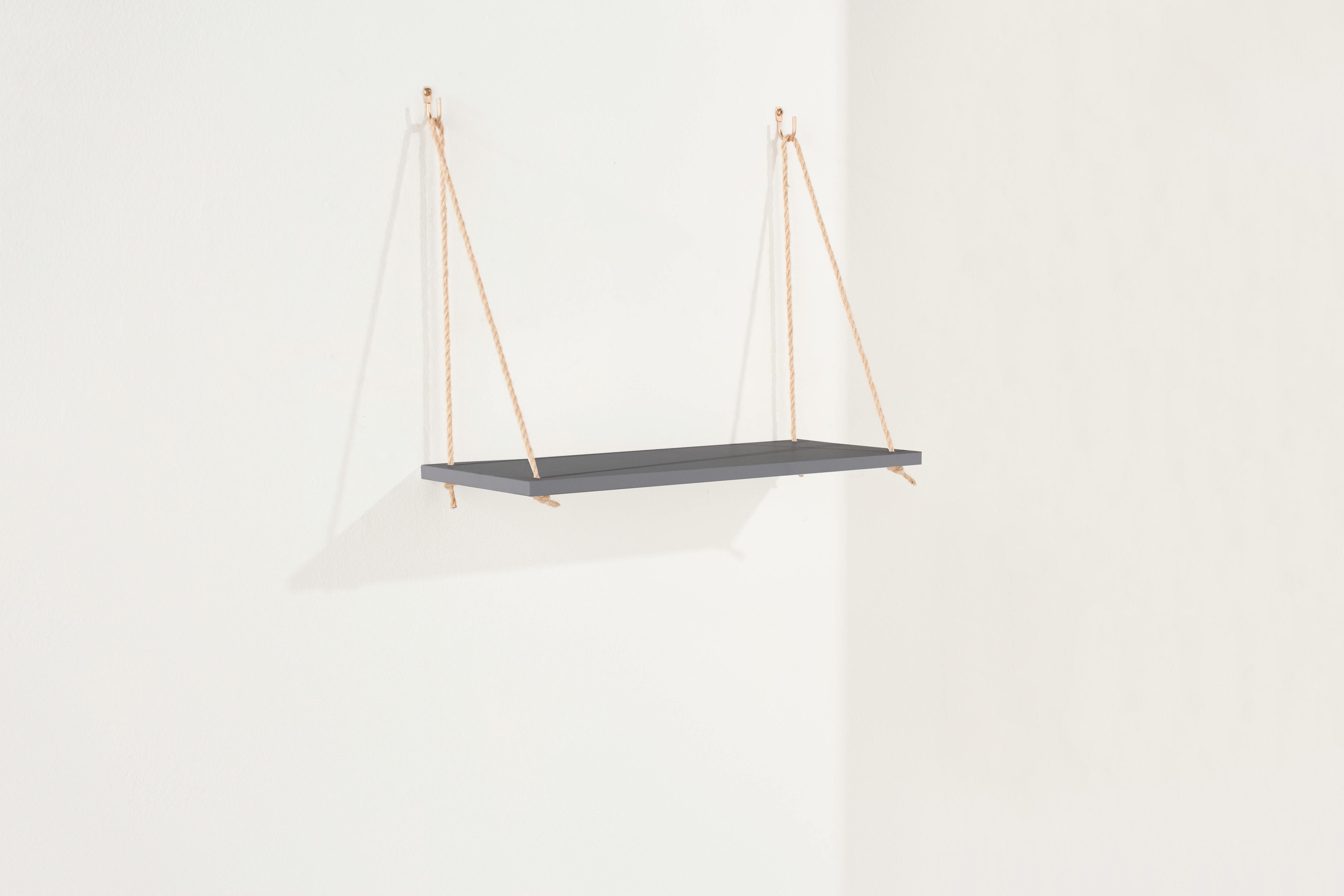 Photos - Other Furniture Core Products Rackhams Thames Grey Narrow Rope Shelf - Grey 