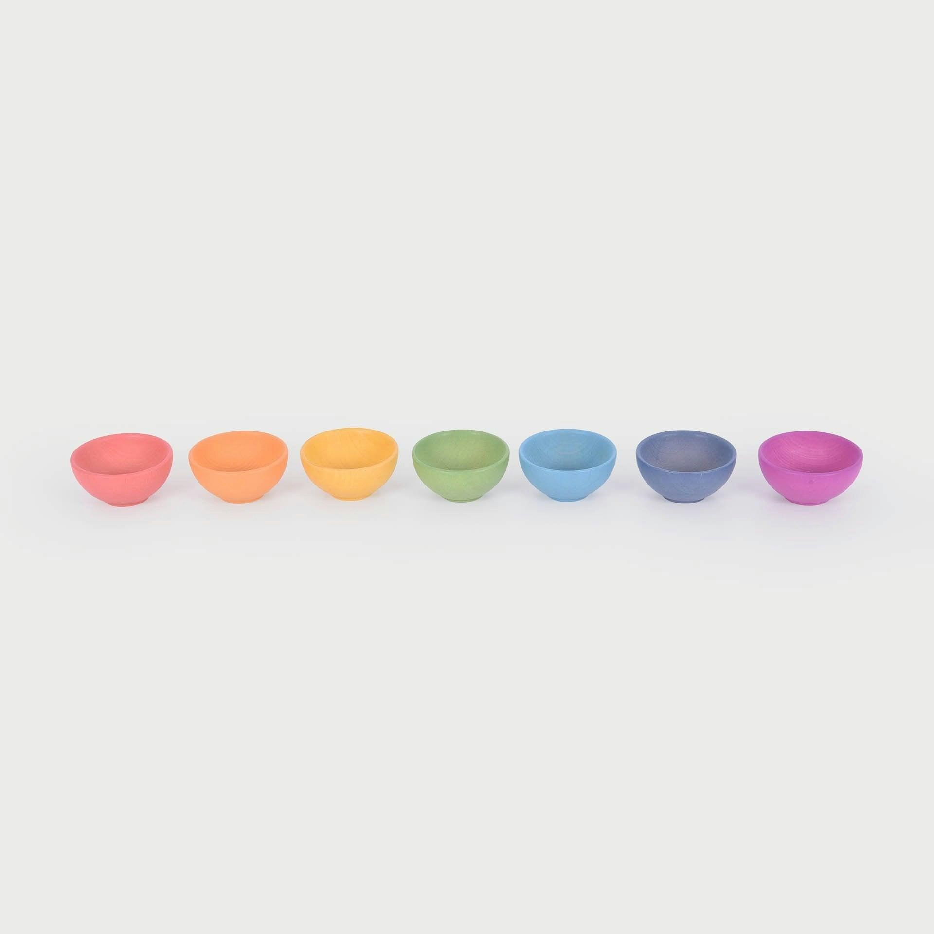 Tickit Rainbow Wooden Bowls