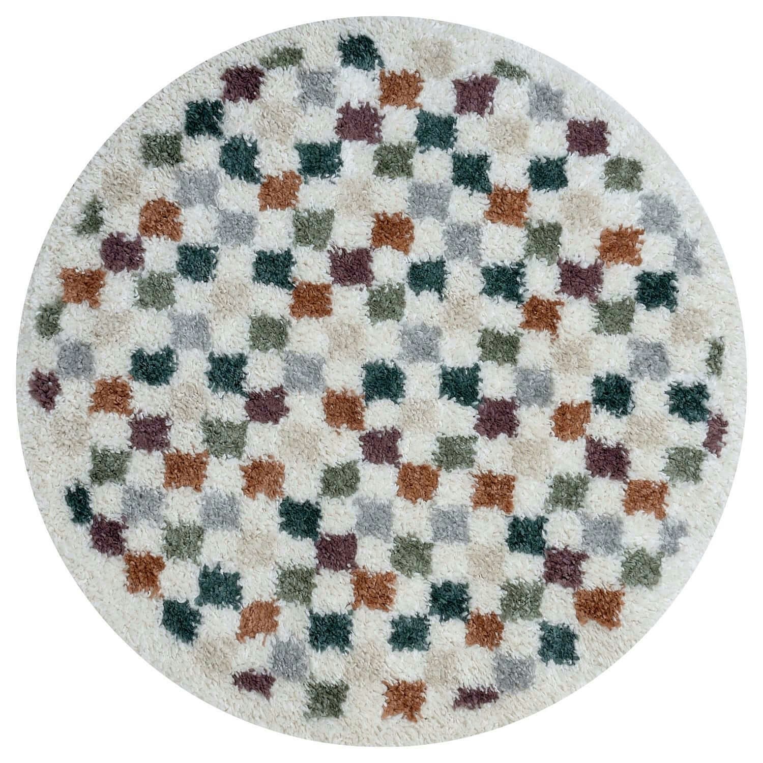 Rackhams Moodi Shaggy Multicolour Pulseway Rug - Ø 120 Cm