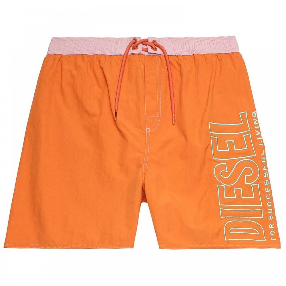 Diesel Men's Orange Bmbx Wave Swim Short, - Xl