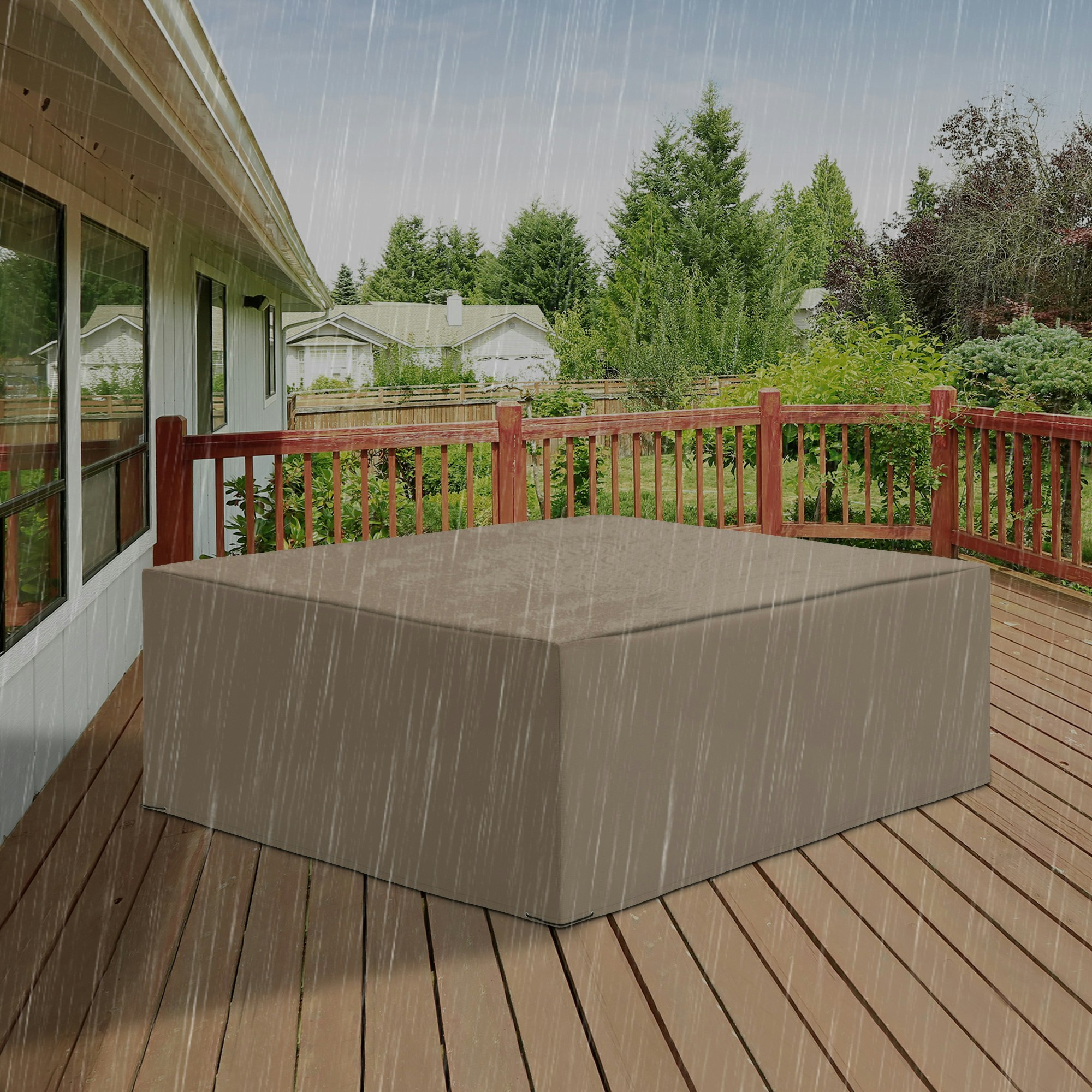 Rackhams Beige 275X205cm Outdoor Furniture Protective Cover Water Uv Resistant - Oxford Fabric - 27Cmx205cmx90cm