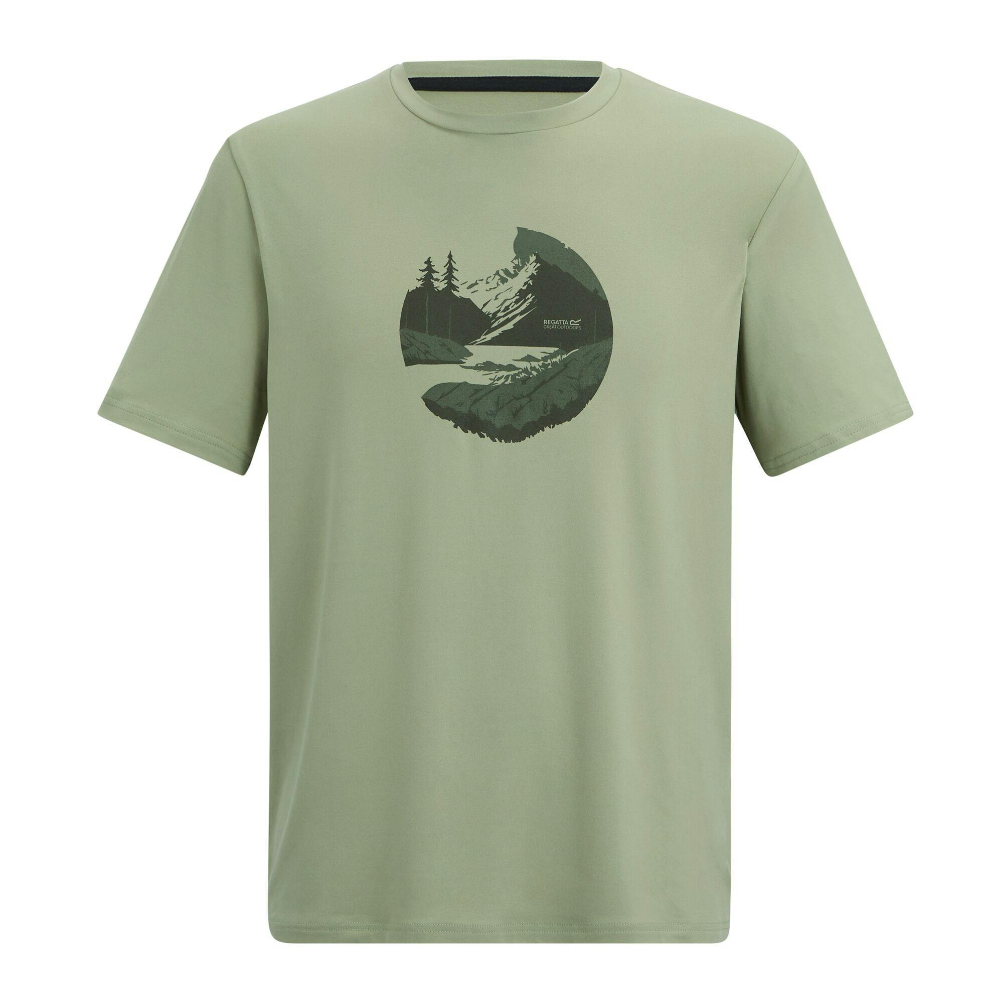 Regatta Men's Light Fingal Sunset Stretch T-Shirt - Sage - 4XL - Sage - 62% Polyester/30% Recycled Polyester/8% Elastane
