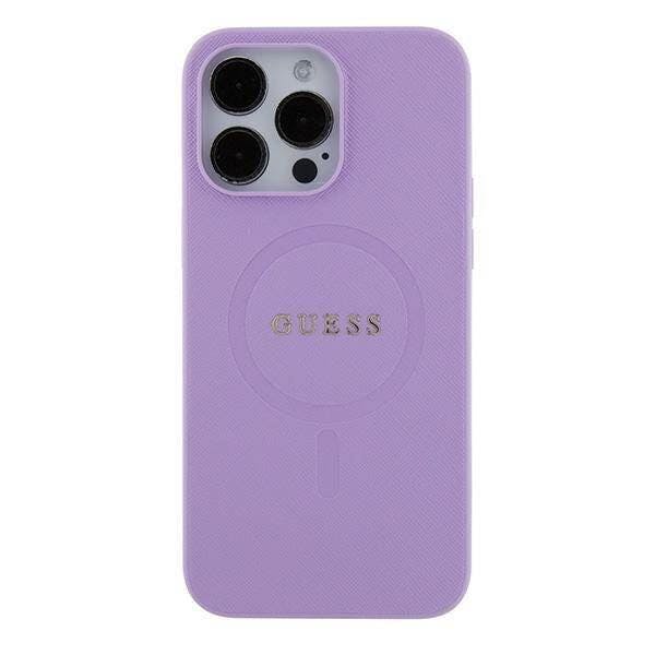 Guess Purple Saffiano Case With Magsafe For Iphone 16 Pro Max 6.9" - Guhmp16xpsahmcu