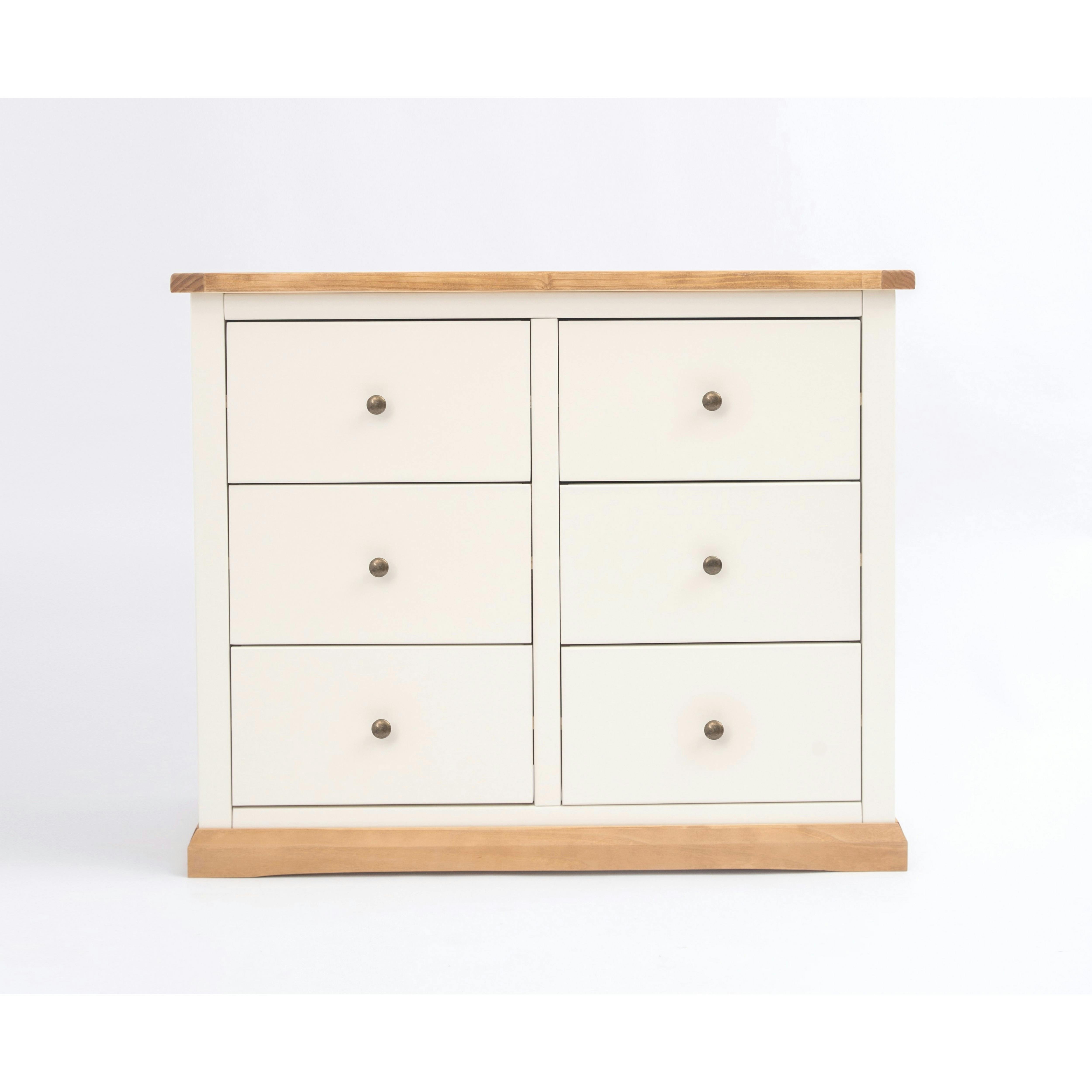 Rackhams White Trevi 6 Drawer Chest Of Drawers Brass Knob - Off