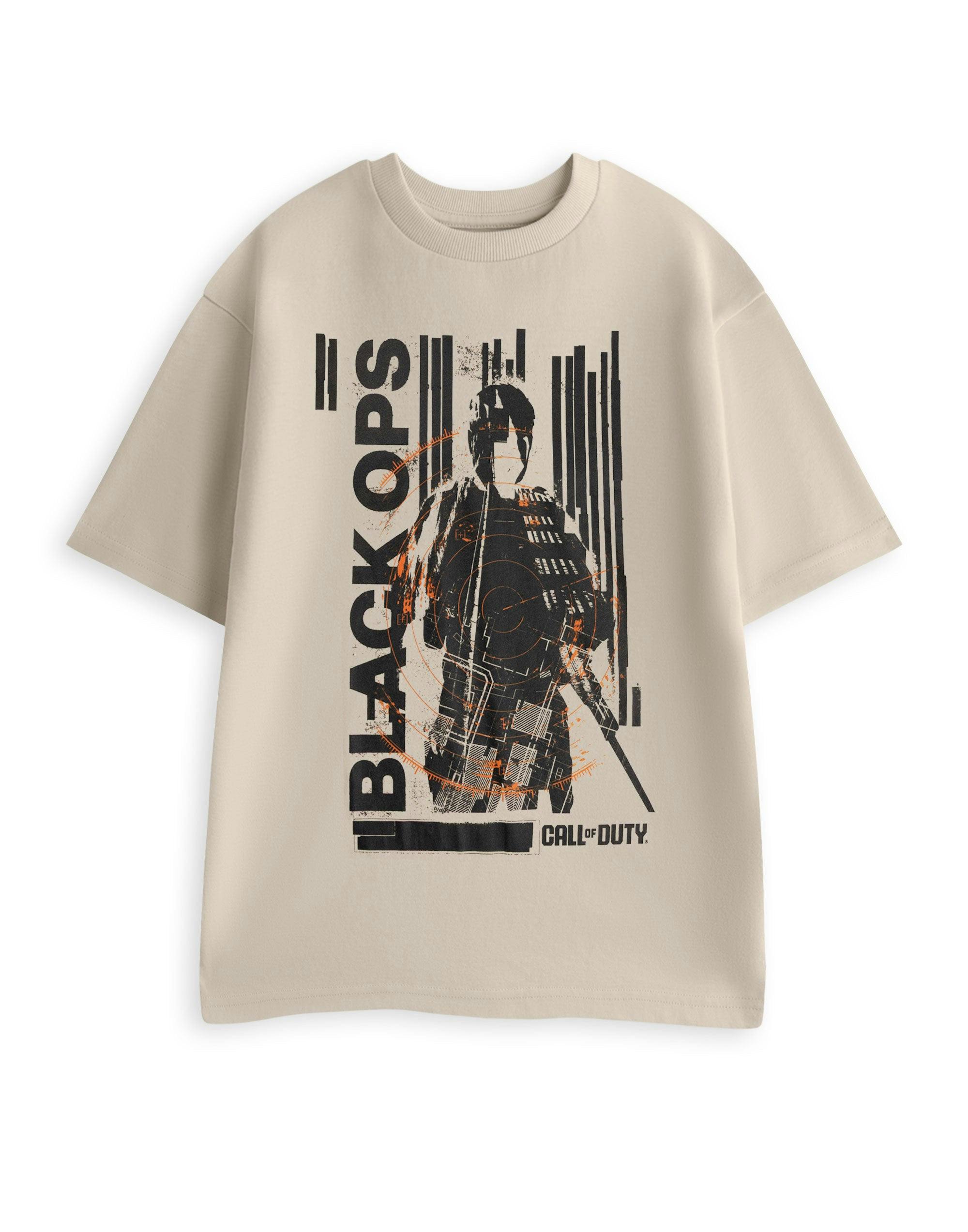 Vanilla Underground Men's Beige/Black Call Of Duty Ops Target Short Sleeved T-Shirt - Medium