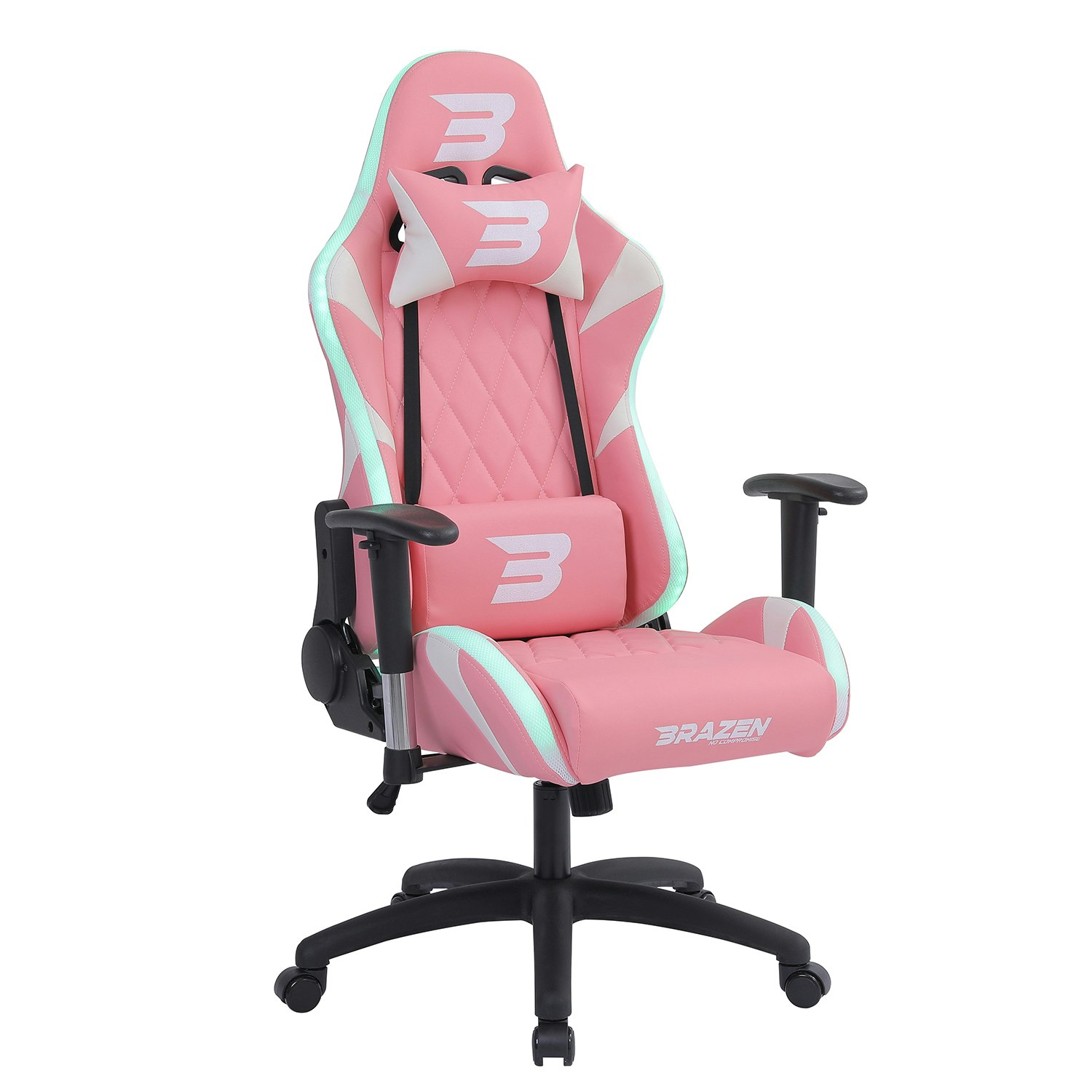 Rackhams Pink Venom Elite Esports Pc Gaming Chair With Rgb - Pu - Pc Gaming Chair
