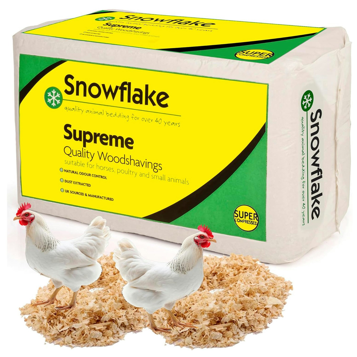 Storm Trading Group 15Kg Large Supreme Animal Bedding Softwood Shavings Timber Bale For Goats, Horses, Poultry & Sheep