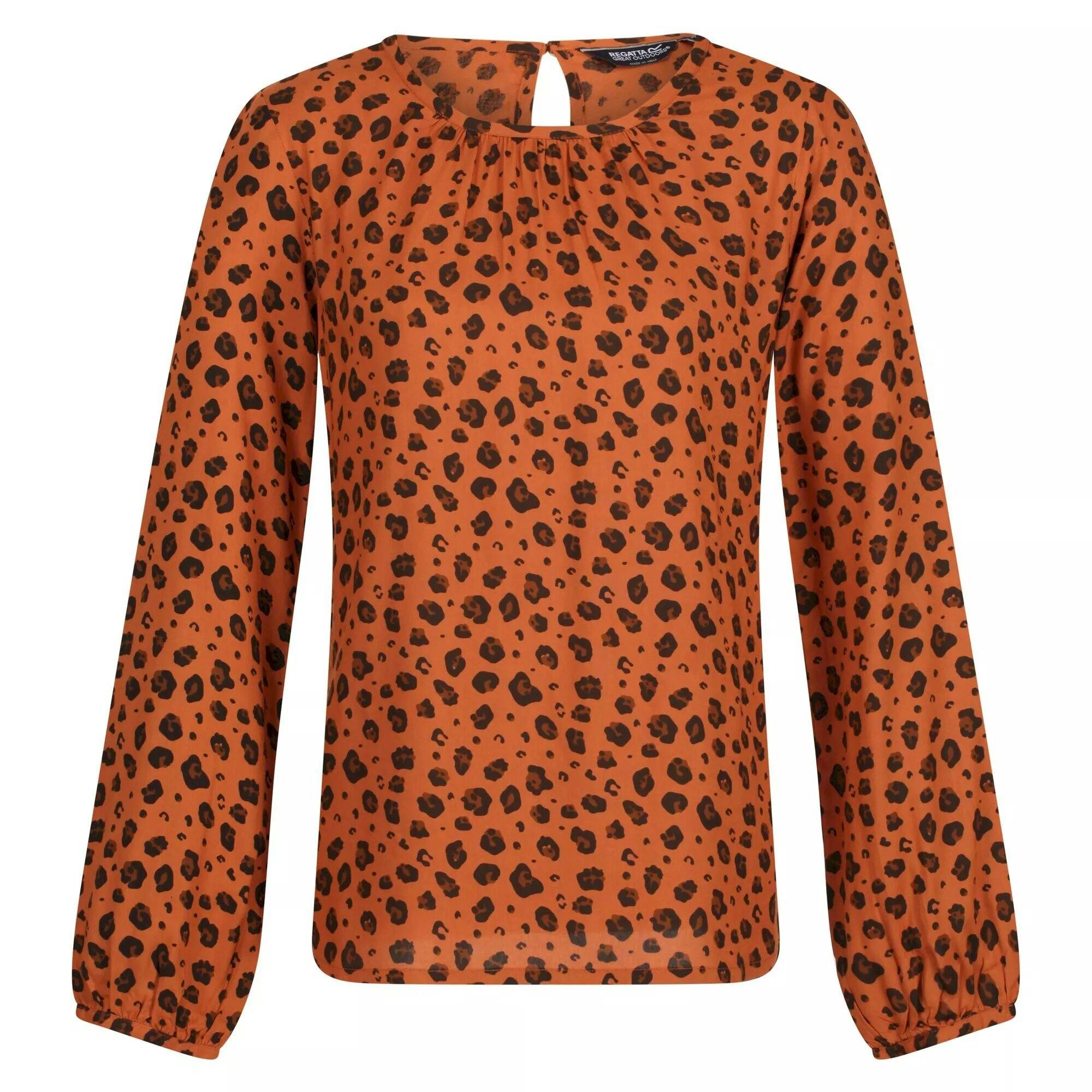 Regatta Women's Hadria Animal Print Blouse - Copper Almond - 10 Uk - Copper Almond - 100% Viscose