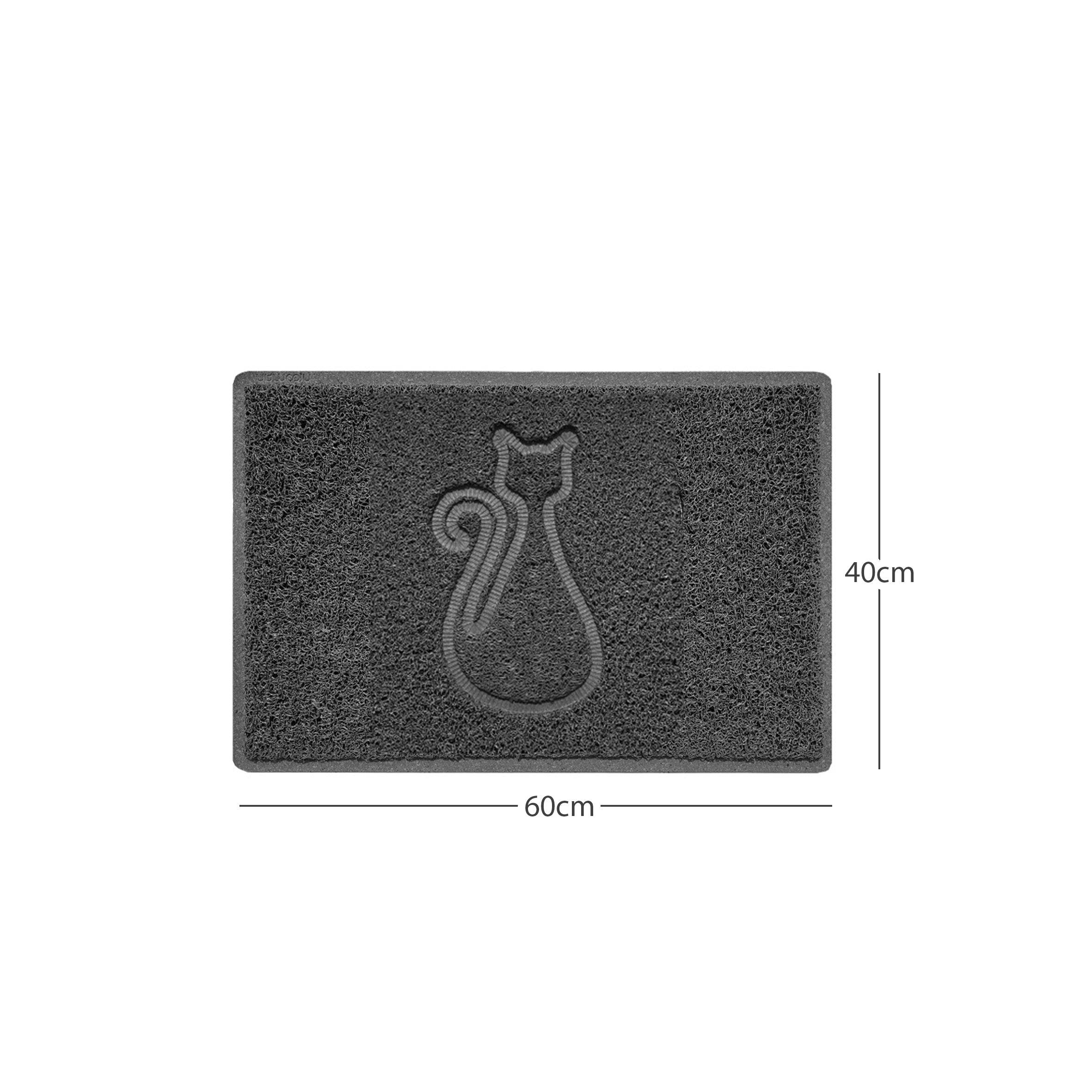 Rackhams Dark/Grey "Cat" Embossed Loofah Textured Spaghetti Door Mat - 60Cm X 40Cm - Yes (Suitable For Indoors)