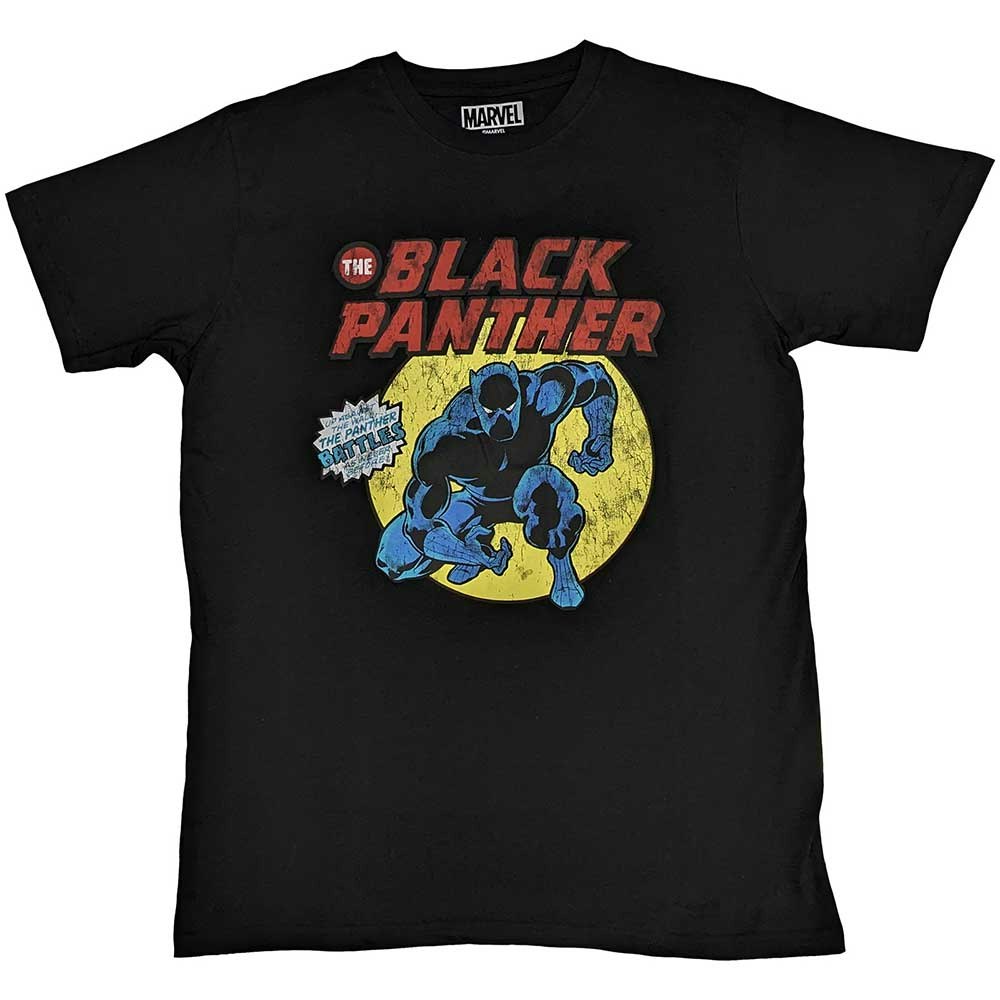 Paradiso Clothing Unisex Black Marvel Panther Retro Comic Marvel T Shirt - L