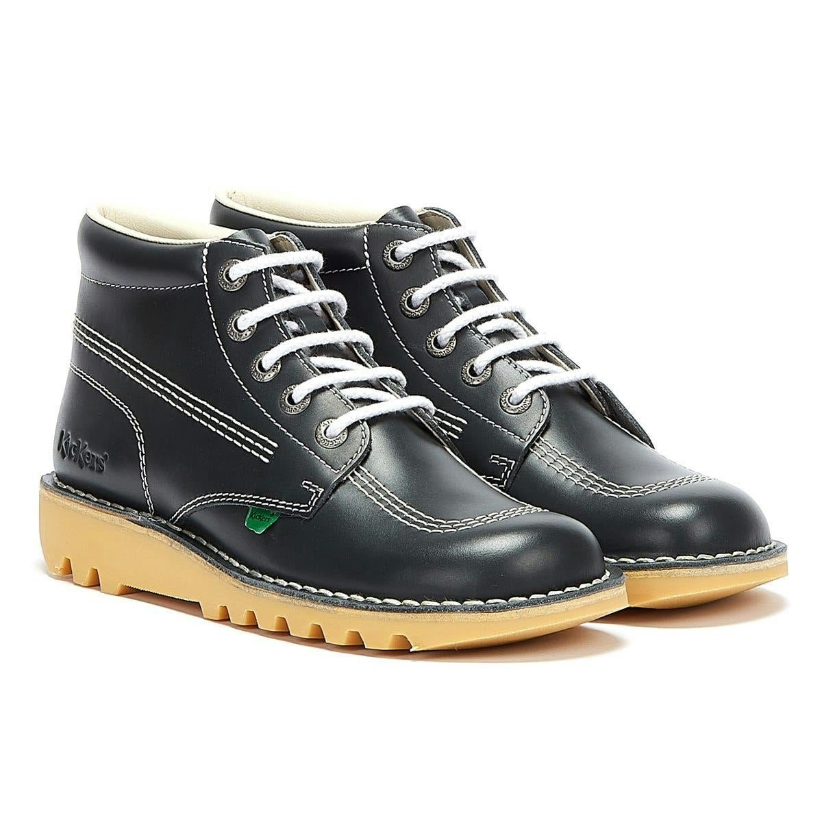 Kickers Men's Kick Hi Core Leather Navy/Natural Boots - Uk 7 / Eu 41 / Us 8
