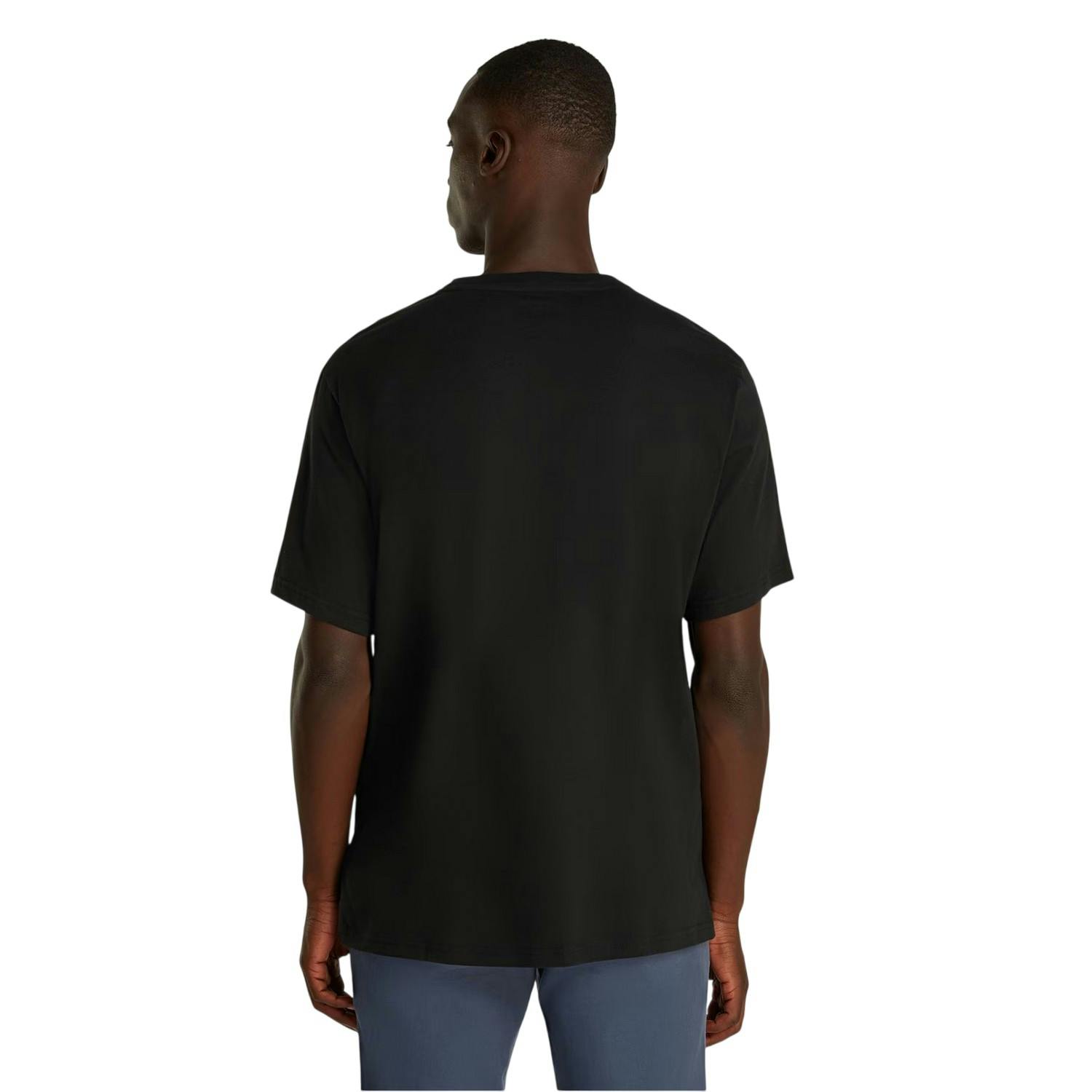 Tommy Hilfiger Men's Black Logo Regular Short-Sleeved T-Shirt - Xxl - 100% Cotton
