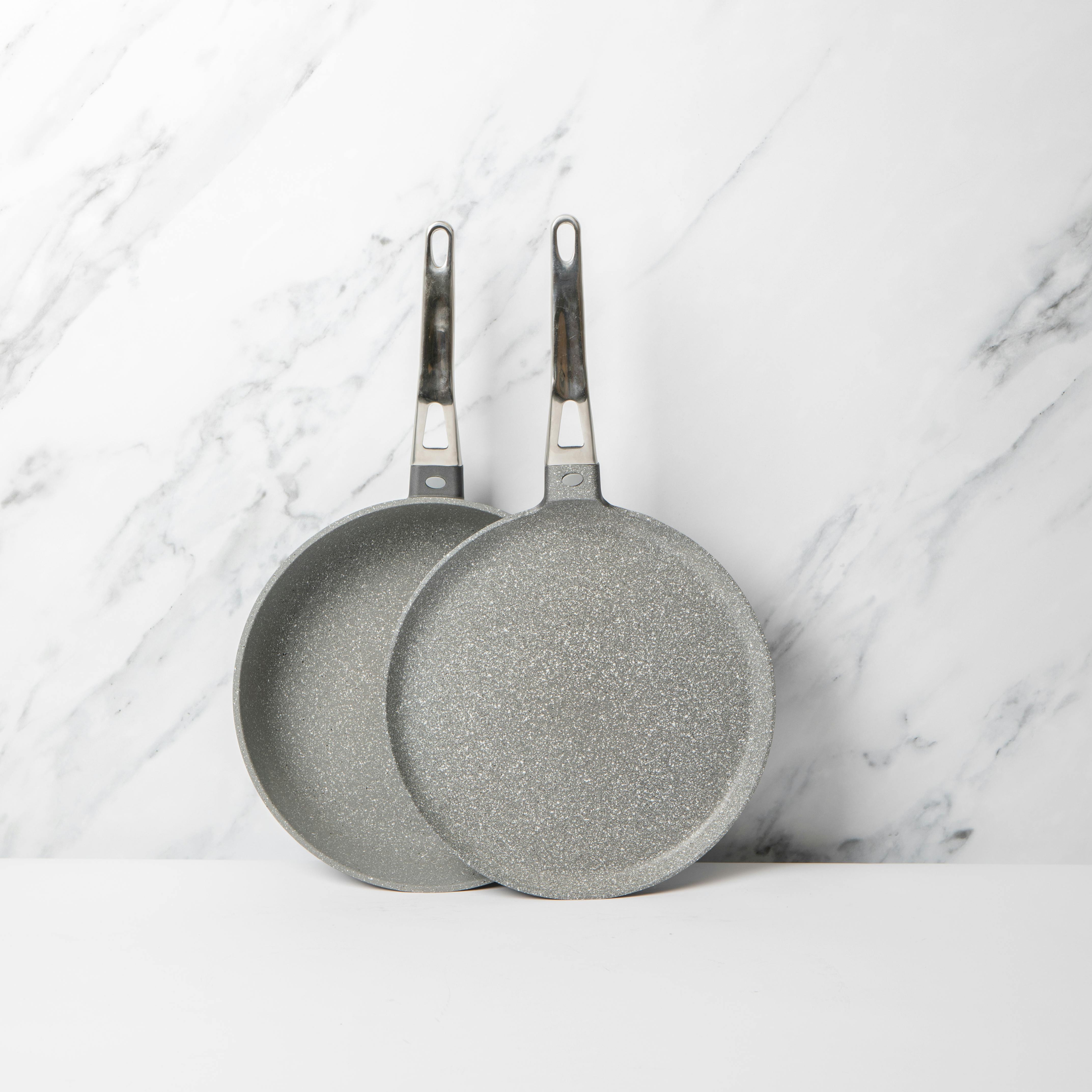 Rackhams Grey 2Pc Induction-Safe & Non-Stick Cast Aluminium Pan Set With 28Cm Frying Pan And 28Cm Crepe Pan - Aluminum - Frying Pans
