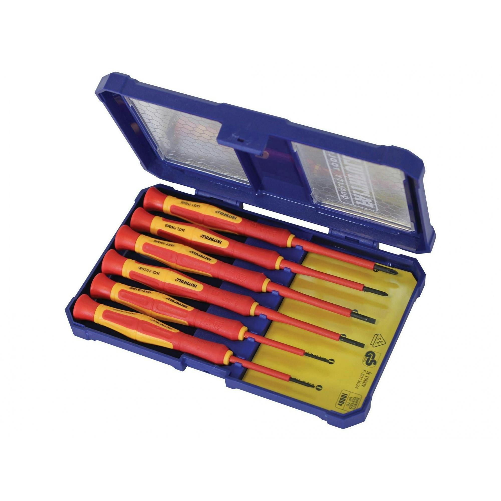 Faithfull Precision Vde Screwdriver Set, 6 Piece - Multi Colour - Multi Colour - One Size