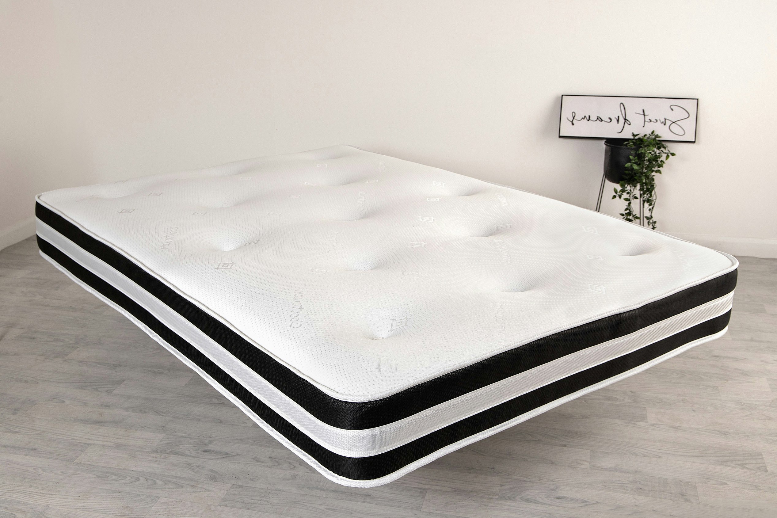 Starlight Beds Black 3D Quilted Tuft Mattress - 20Cm Deep, Soft Comfort, Airflow Border - 1 - European Double Mattress (140Cm X 200Cm)
