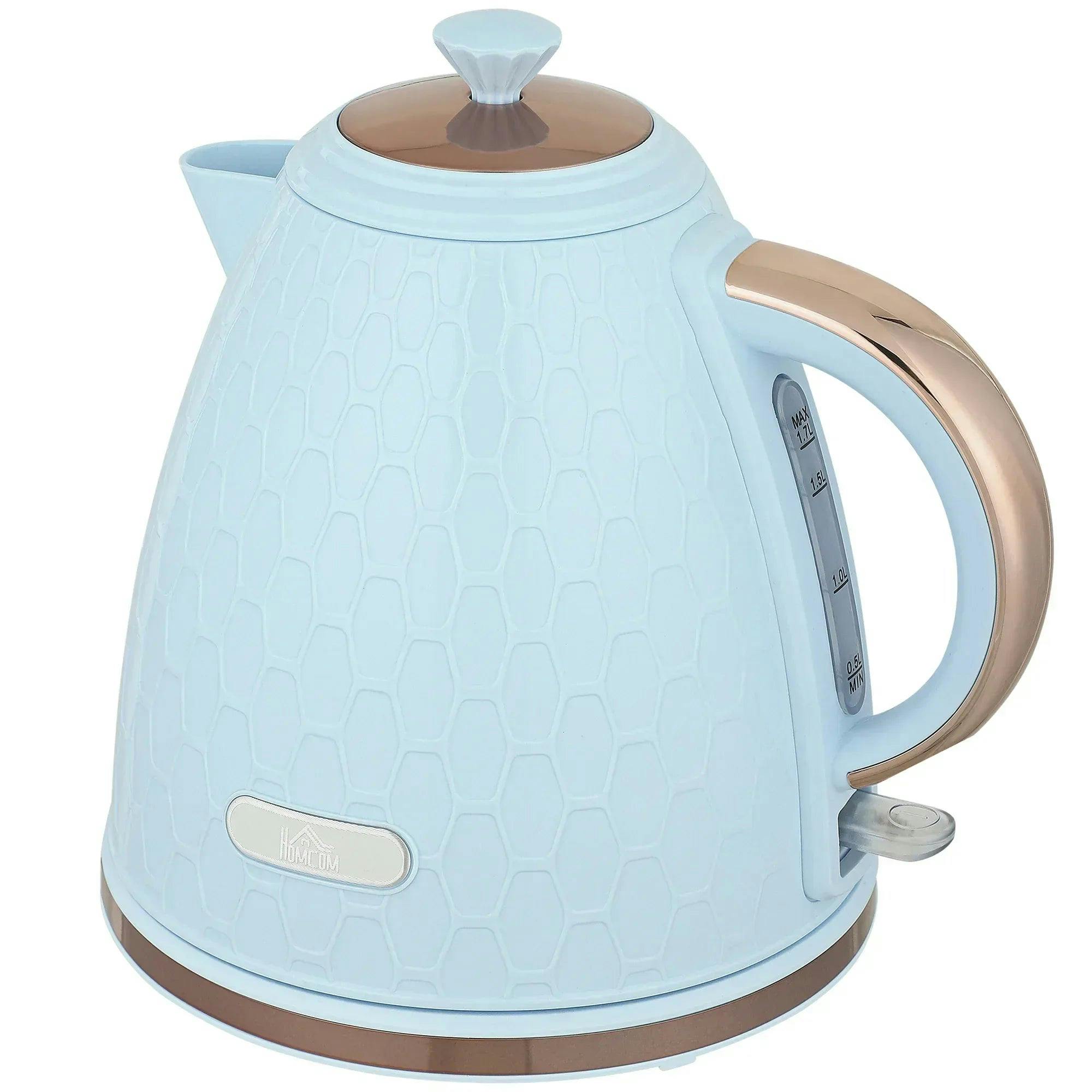 Homcom Unisex Light Blue Electric Kettle, Fast Boil, 1.7L, 3Kw, Auto Shut-Off In - Image 6