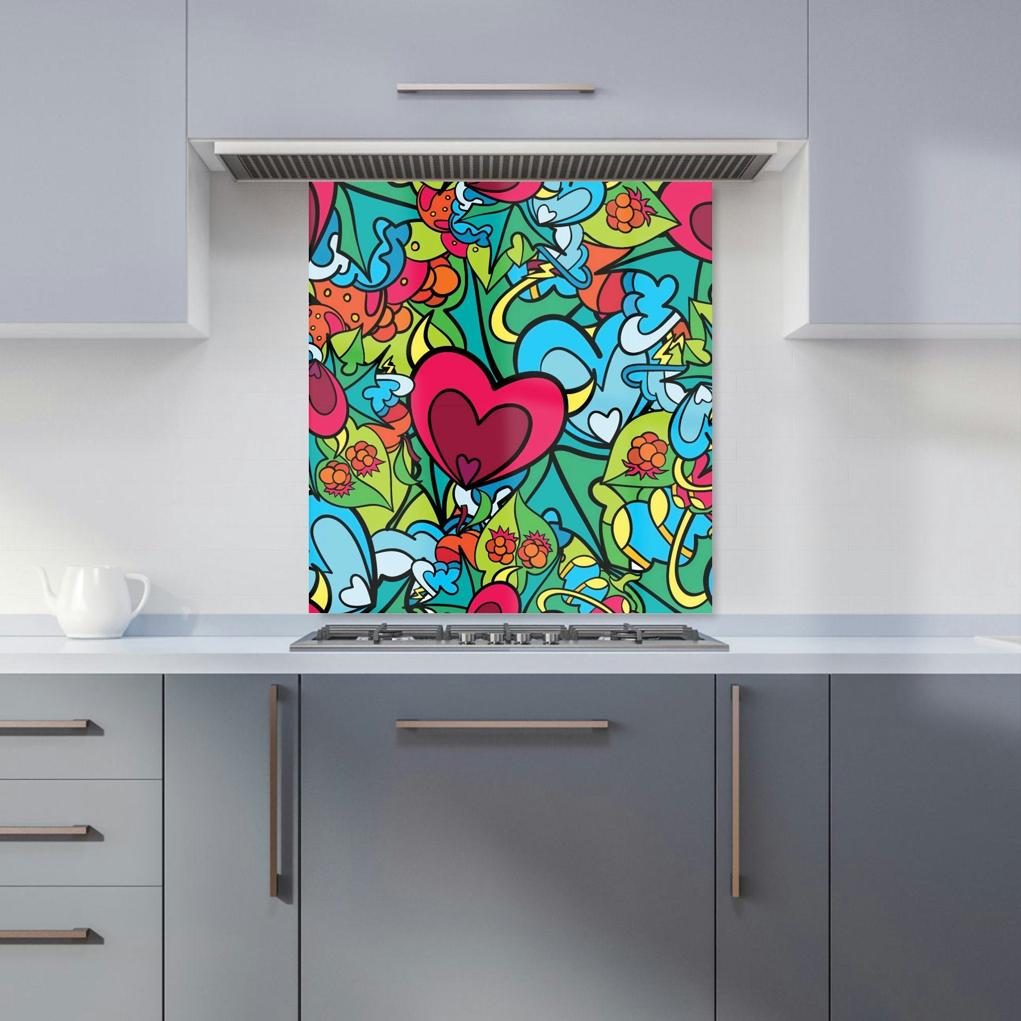 Warren Reed - Designer Hippie Psychedelic Pattern Kitchen Splashback - W700mm X H650mm