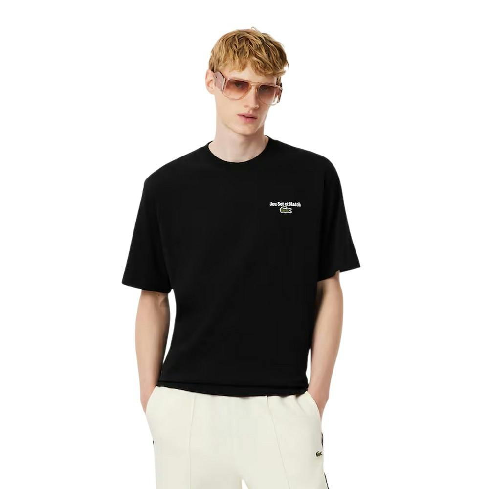 Lacoste Men's Black Jersey Loose T-Shirt - L - 100% Cotton