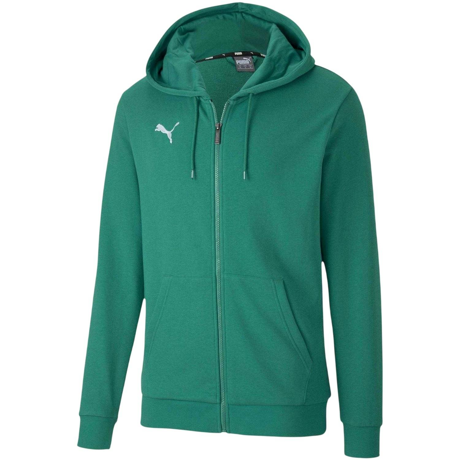 Puma Men's Green Teamgoal 23 Casuals Full Zip Hoodie - Pepper - S - Pepper - 68% Cotton/32% Polyester