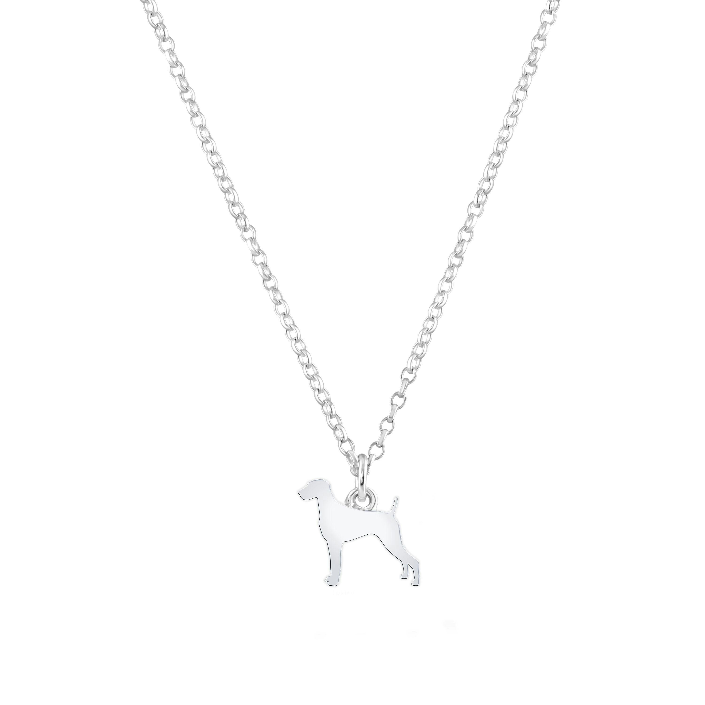 Mylee London Silver Weimaraner Silhouette Necklace - Personalised - Yes