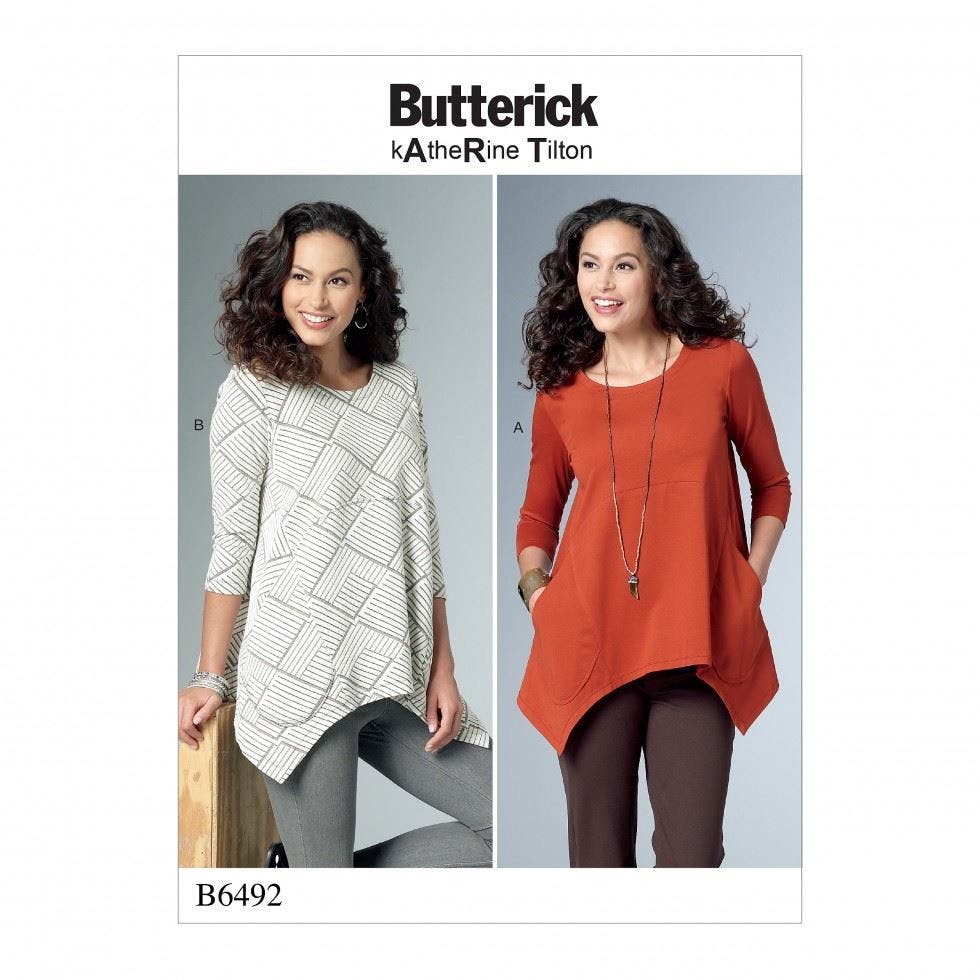 Butterick Women's Sewing Pattern 6492, Tops, Tunics For Y (Xsm-Sml-Med) - Easy - Zz (Lrg-Xlg-Xxl)
