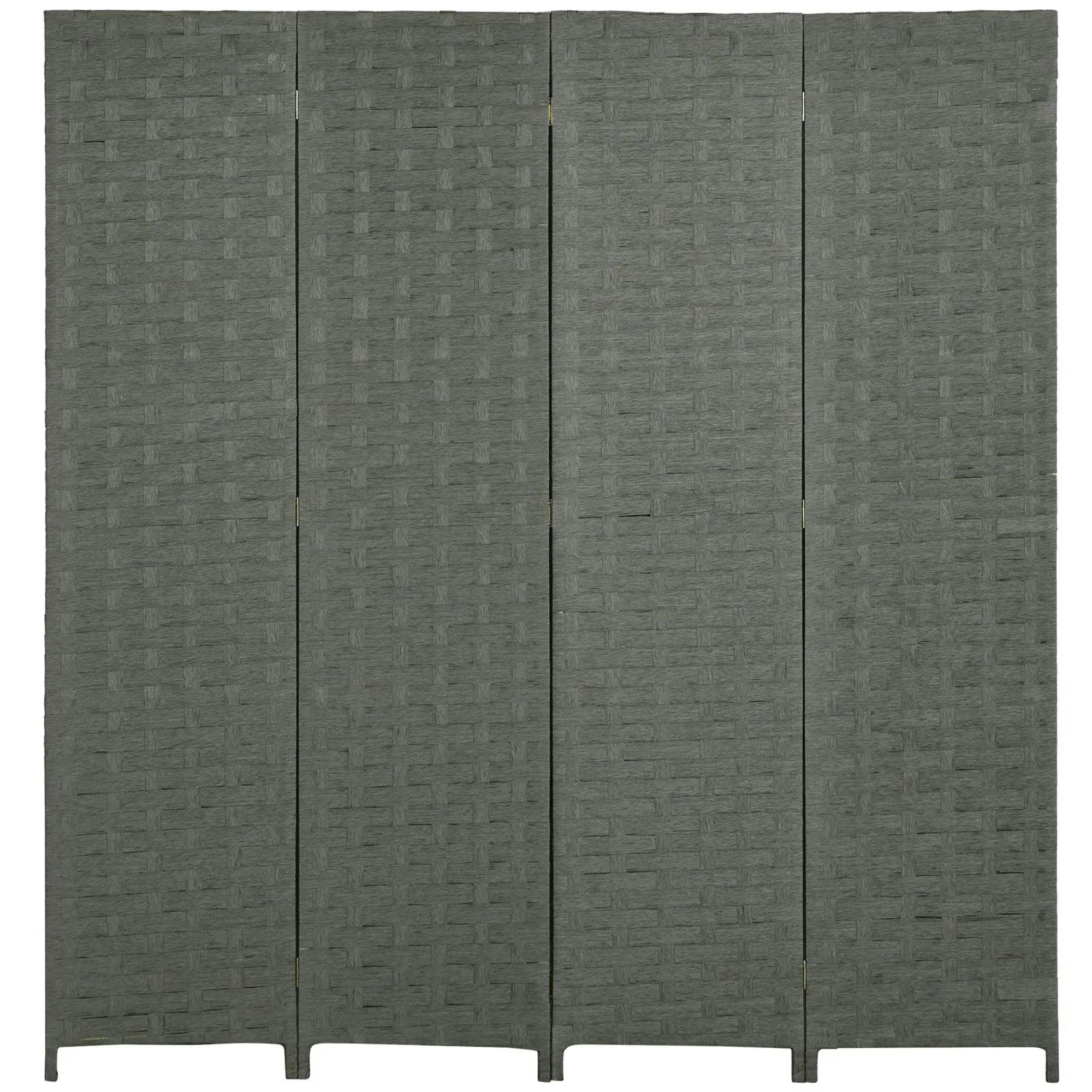 Homcom Grey 4-Panel Room Dividers Wave Fibre Freestanding 170 Cm, | Folding Privacy Screen Panels, Partition Wall Divider, For Indoor, Bedroom, Office - Image 7