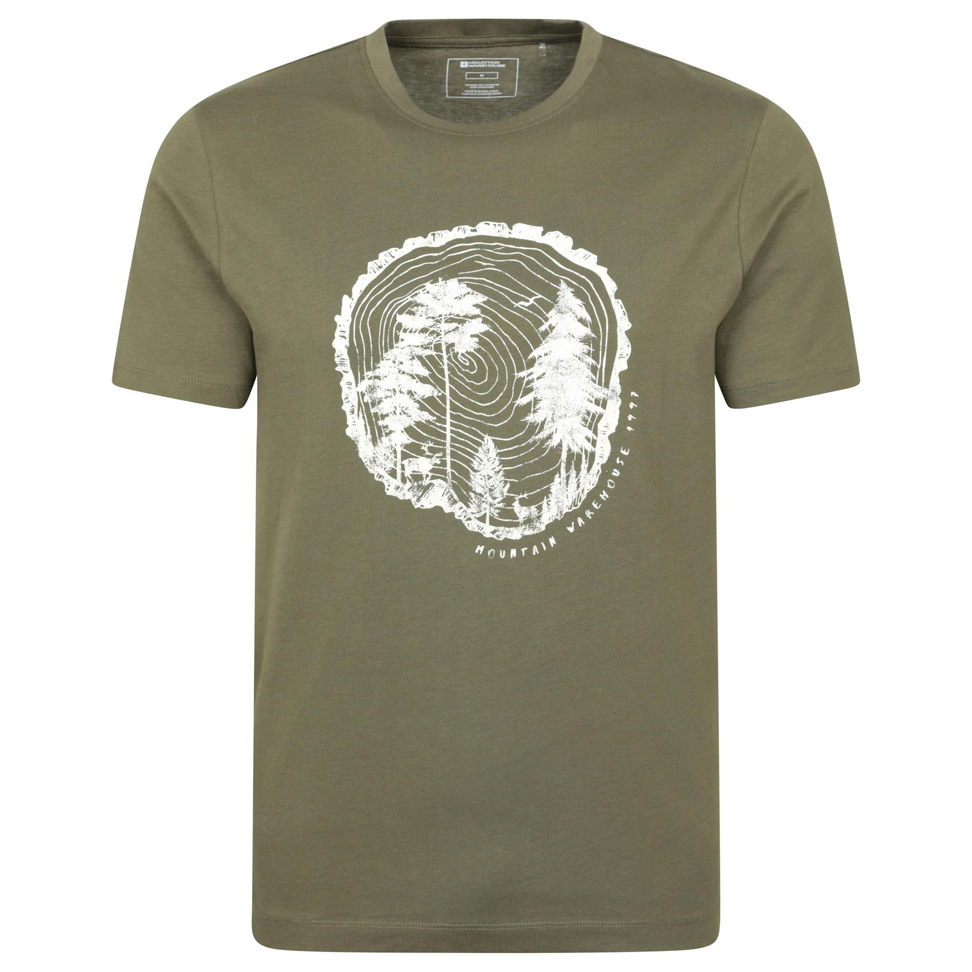 Mountain Warehouse Men's Green Off The Beaten Track T-Shirt - Khaki - Xs - Khaki - 100% Mixed