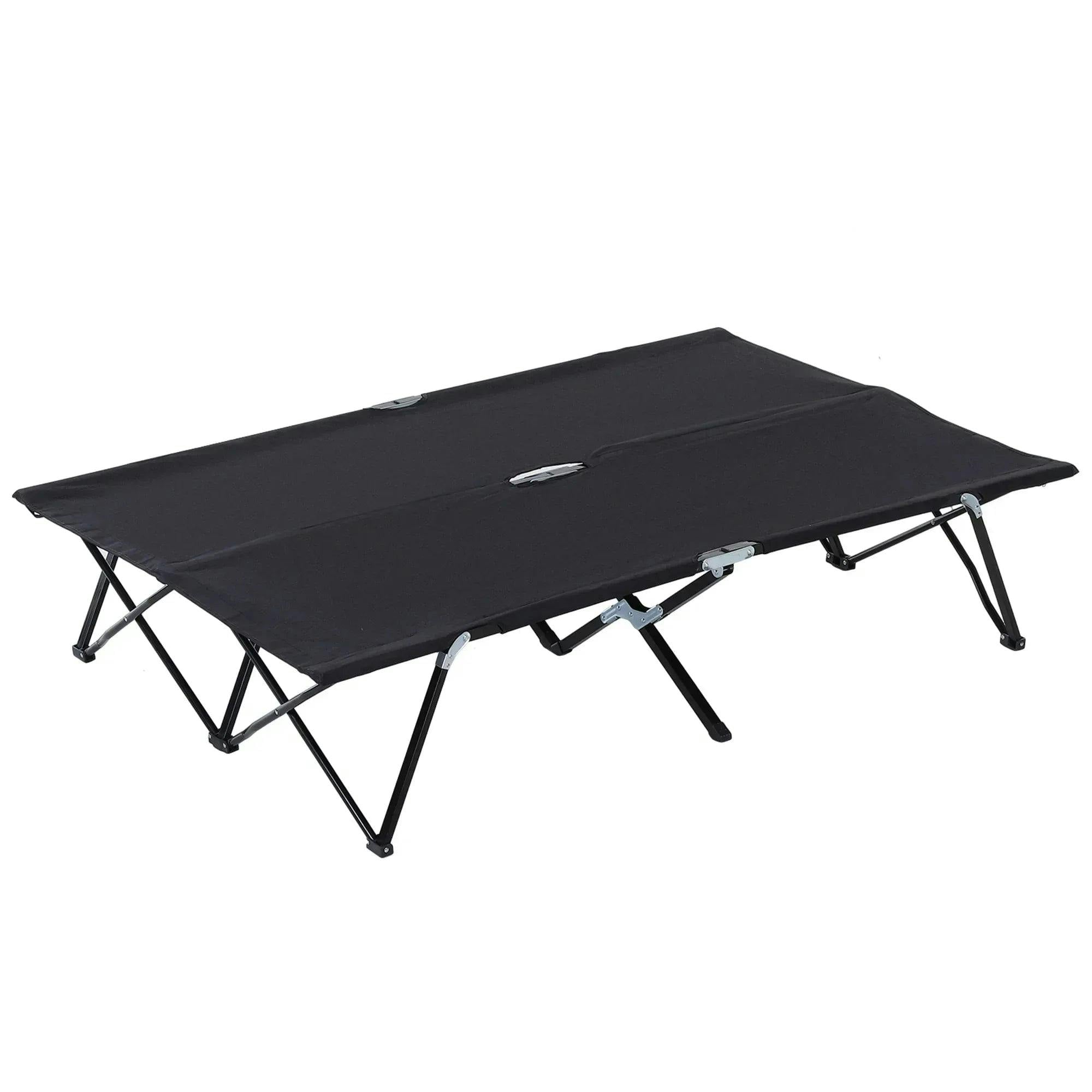 Outsunny Unisex Green Double Camping Folding Cot Outdoor Portable Sleeping Bed With Carry Bag In - Image 7
