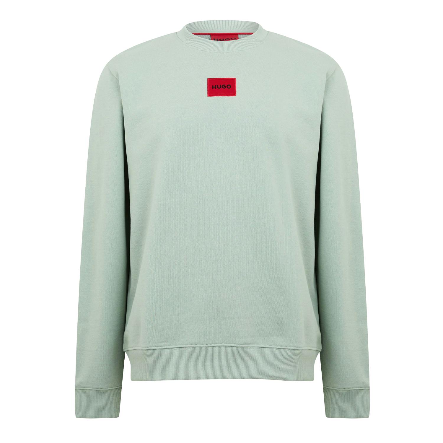 Hugo Men's Green Diragol Crew Neck Sweatshirt - Pastel - Xl - Pastel - 100% Mixed