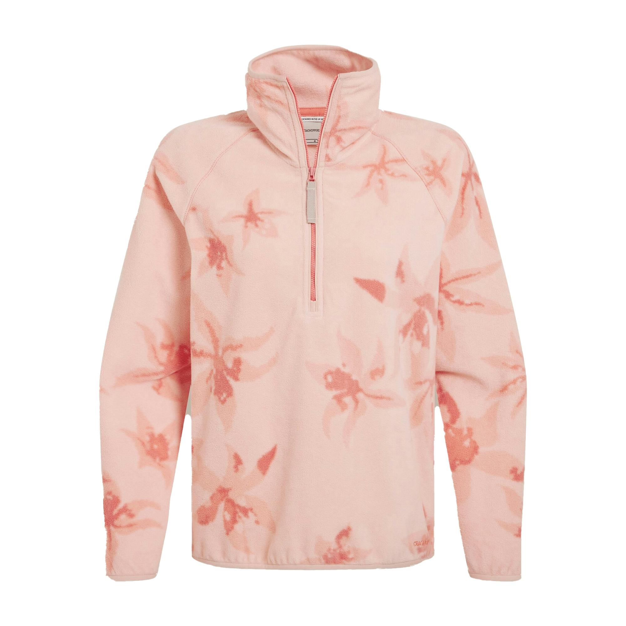 Craghoppers Women's Pink Reedmace National Trust Half Zip Fleece Top - Sherbet - 12 Uk - Sherbet - 100% Recycled Polyester