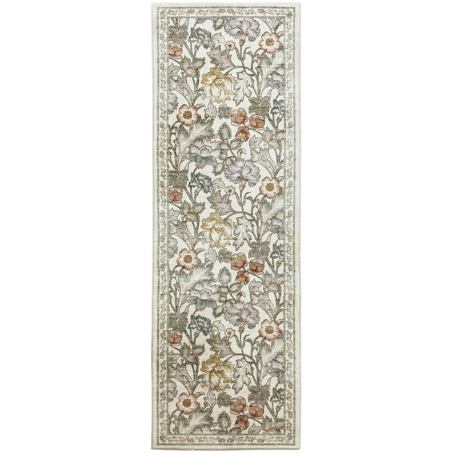 The Rugs Classical Natural Florals Rug - 60X180 Cm